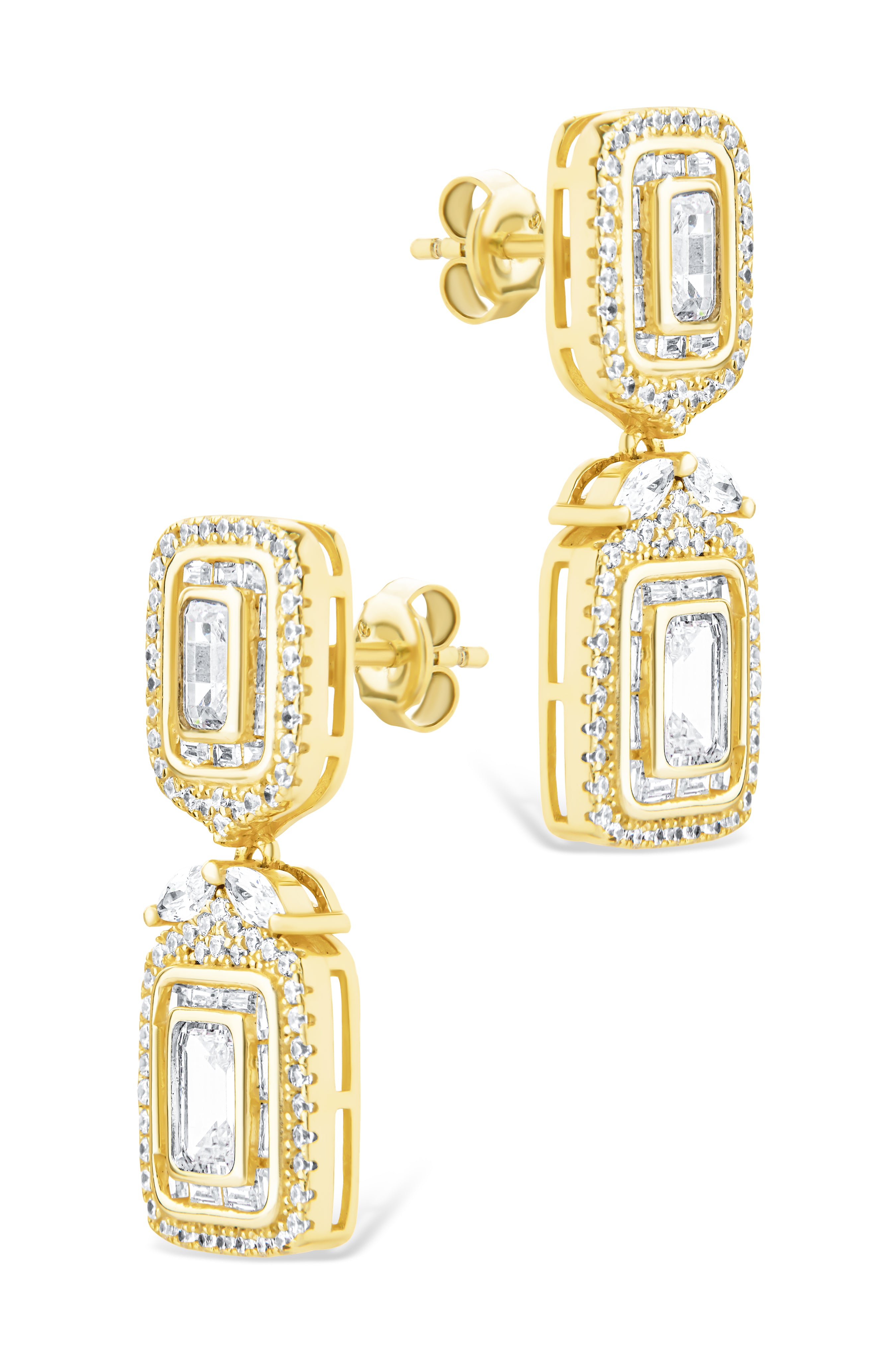 Trina CZ Square Drop Earrings for Women - Sparkling Cubic Zirconia Dangle Earrings - Perfect for Parties, Weddings & Evening Events