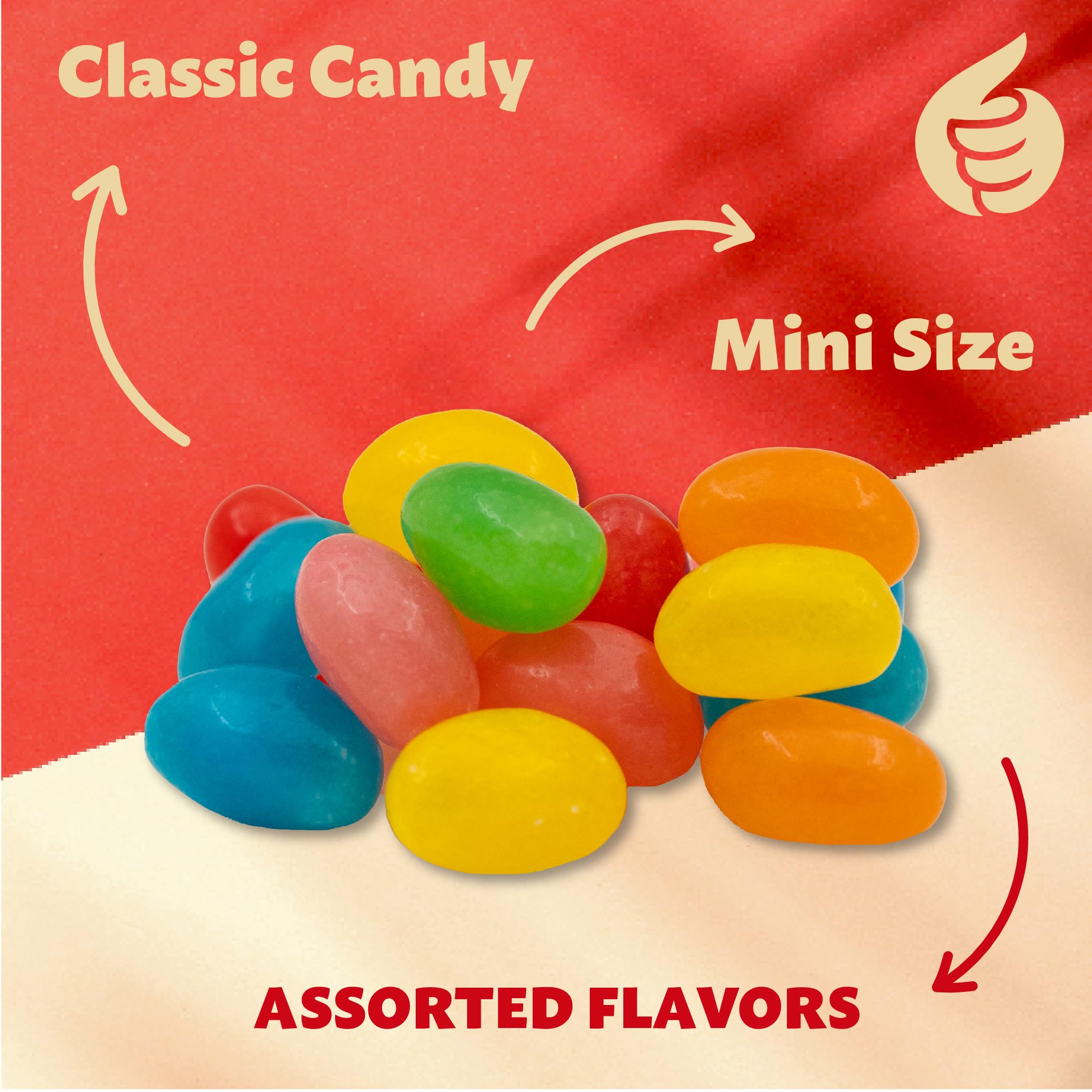 Jelly Beans 2-Pound Bulk Pack - Mini Assorted Fruit Flavors Easter Candy for Parties, Gift Baskets & Holiday Treats