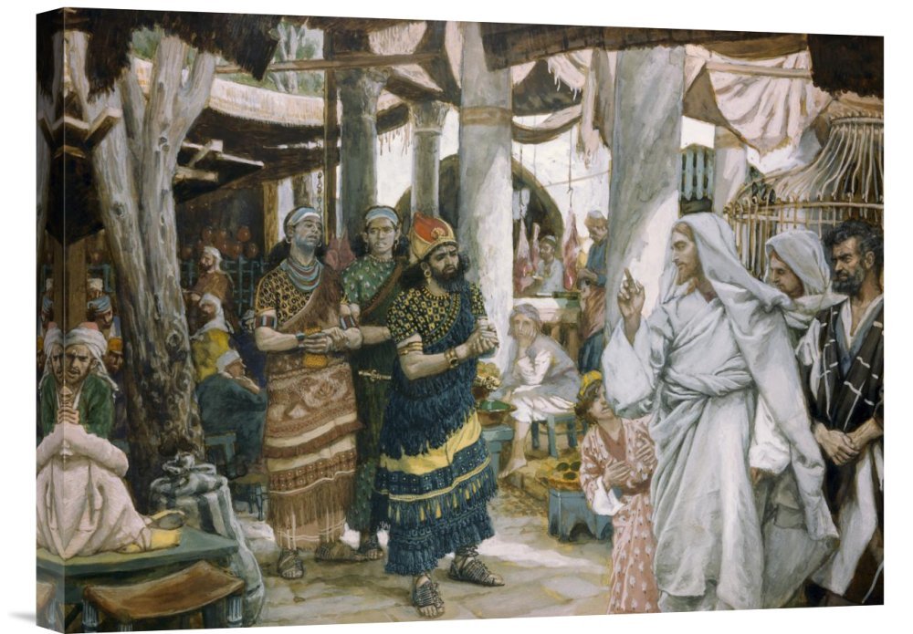 James Tissot Healing of The Ruler's Son Canvas Wall Art Print - Premium Giclee Gallery Wrap - Biblical Home Decor for Living Room, Bedroom & Office