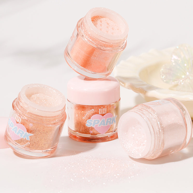 Xixi Dreamy Translucent Sparkling Highlighter Powder - Illuminating Face & Body Makeup for Glowing Skin | Perfect for Parties, Photos & Everyday Glam