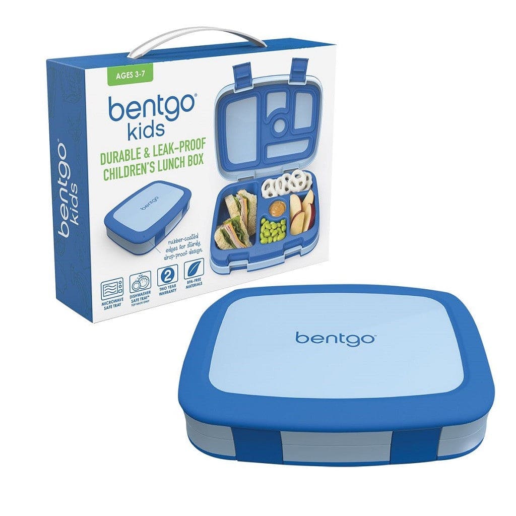 Bentgo Kids Leak-Proof Bento Lunch Box - Blue | Durable & Spacious 5-Compartment Food Container for School, Picnics & Travel | BPA-Free Plastic Lunch Box for Boys & Girls