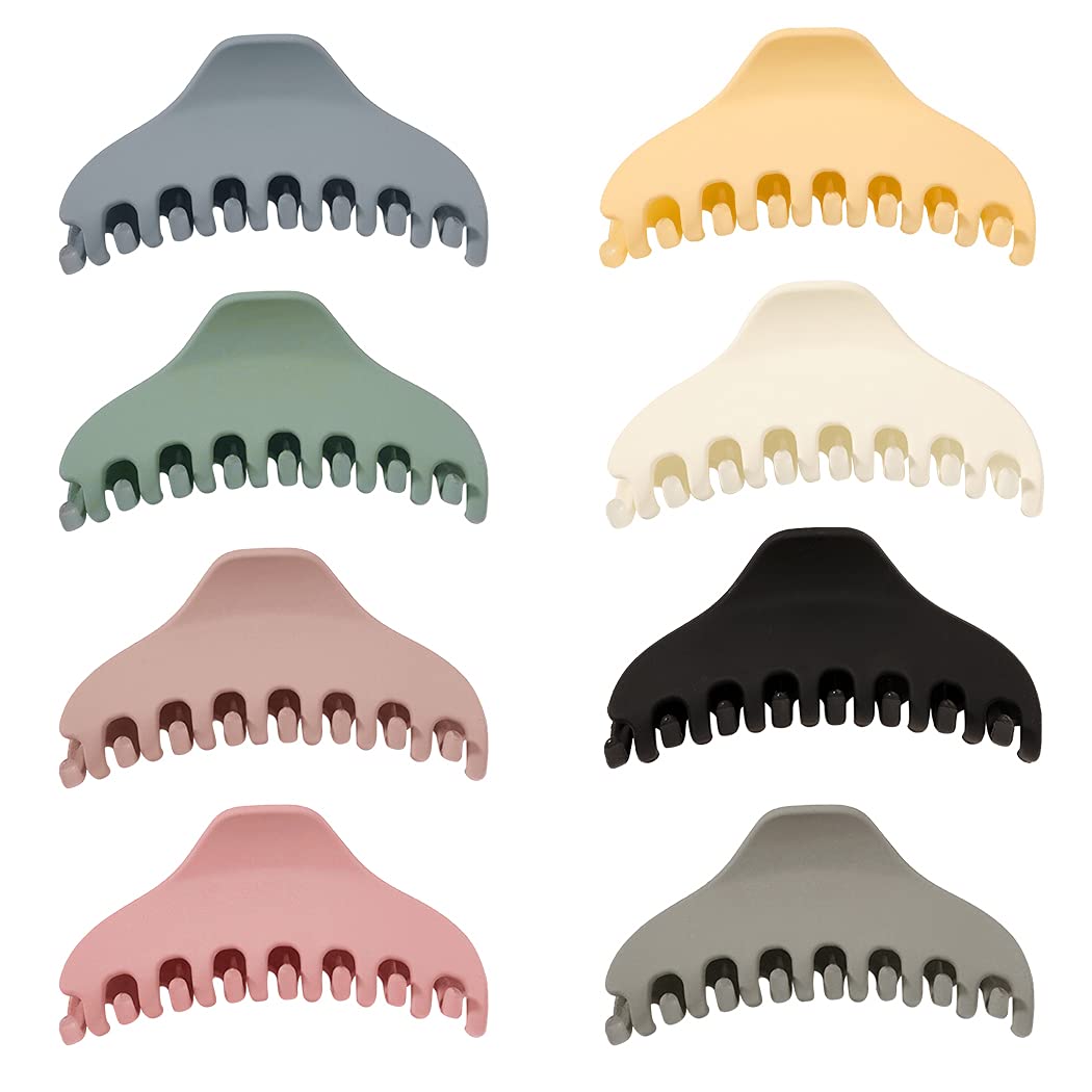 SOWUNO 8PCS Large Hair Claw Clips - Strong Hold Non-Slip Barrettes for Women, Fashionable Decorative Hair Clamps (Handmade) - Perfect for Updos, Ponytails & Everyday Hairstyles