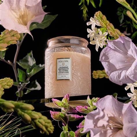 Jasmine Midnight Blooms Large Jar Candle - 16oz Scented Soy Wax Candle for Home, Relaxation & Romantic Ambiance | Perfect for Bedroom, Bathroom & Gift Giving