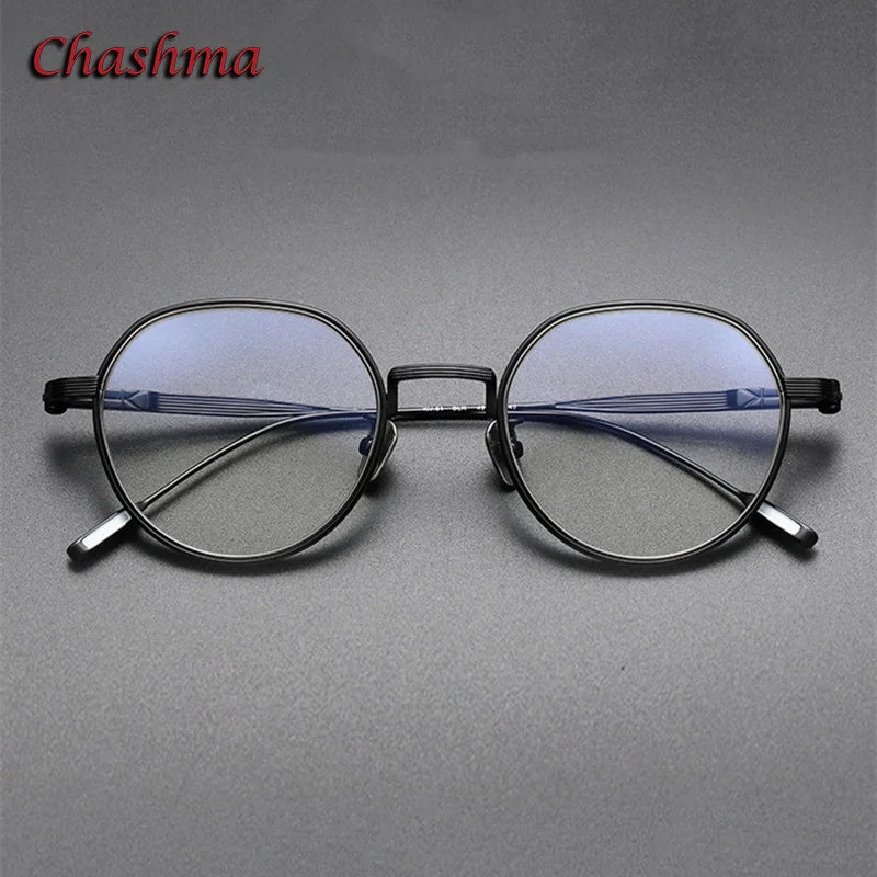 Unisex Titanium Full Rim Round Flat Top Eyeglasses 42161 - Lightweight & Durable for Reading, Work, and Everyday Fashion
