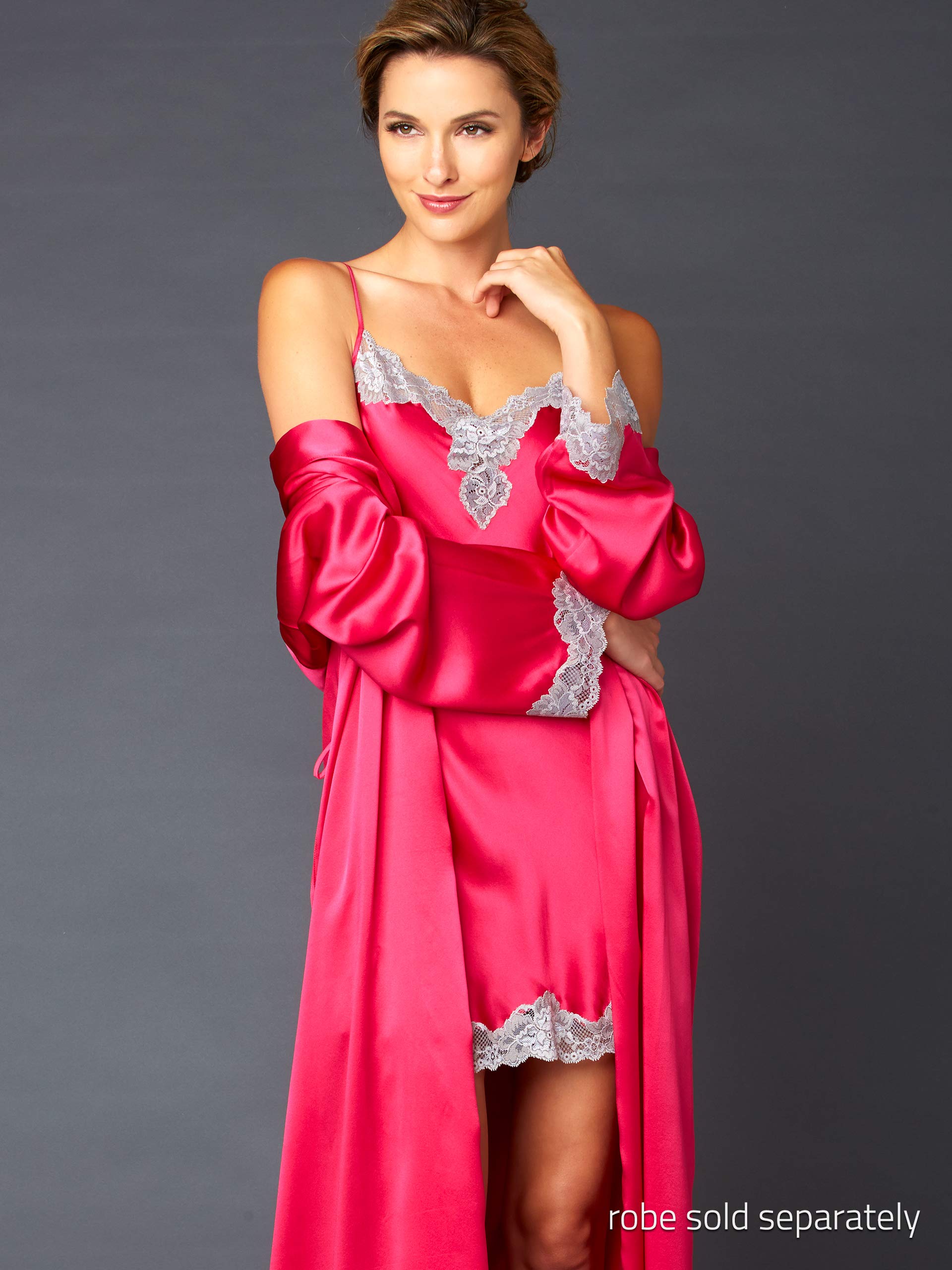 Luxury 100% Silk Chemise for Women - Elegant Lace Neckline Sleepwear & Lingerie Set - Perfect Valentine's Gift with Premium Packaging - Ideal for Romantic Nights & Special Occasions