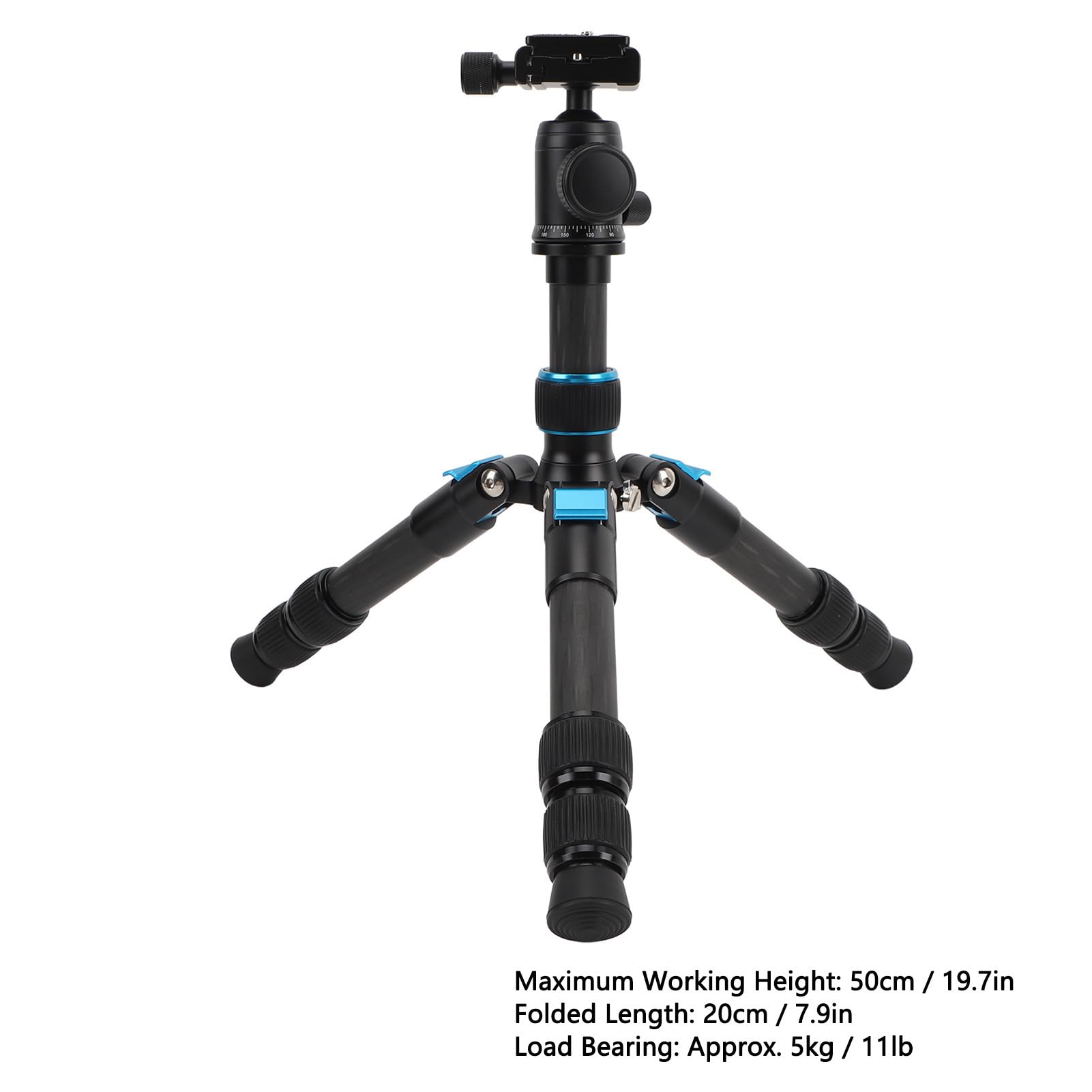 Portable Desktop Camera Tripod - Adjustable 3-Section Mini Tripod with 1/4