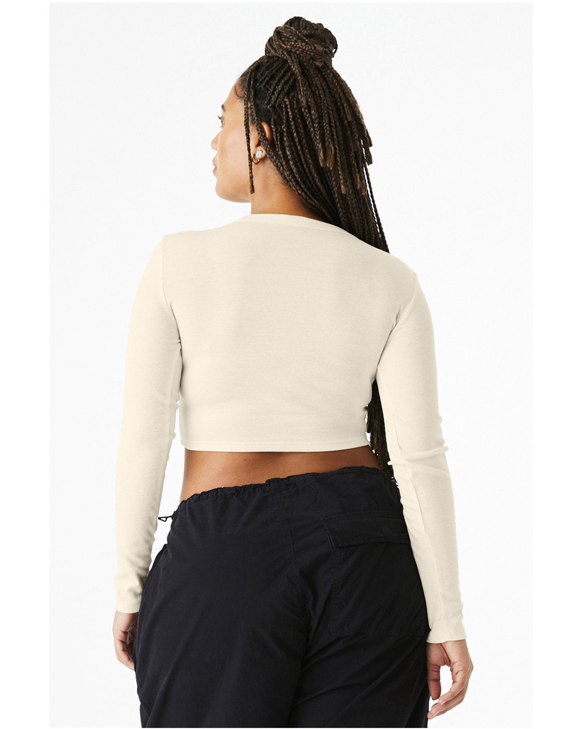 Bella + Canvas 1501BE Women's Micro Ribbed Long Sleeve Baby Tee Shirt - Soft Stretchy Comfort Fit for Casual Wear, Layering & Everyday Outfits
