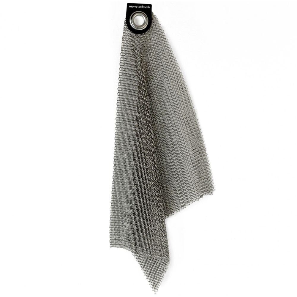 Premium Stainless Steel Soft Mesh Cleaning Scrubber with Hook - Gentle Scrubbing for Pots, Pans, Decanters, Grills & Crystal Glassware | Durable Kitchen Scrub Brush for Non-Stick Cookware, Stainless Steel Sinks & Delicate Surfaces | 10-Pack (700 Grit)