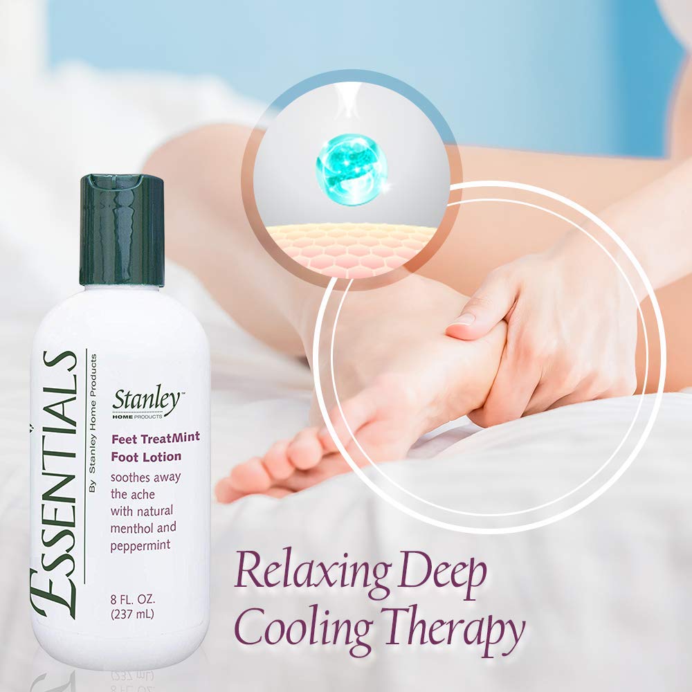 Stanley Essentials Feet TreatMint Foot Lotion 8oz – Moisturizing Foot Cream with Natural Peppermint Oil – Relaxing Foot Care for Men & Women (Pack of 2) – Perfect for Dry Cracked Heels, Post-Workout Recovery & Spa Night Relaxation