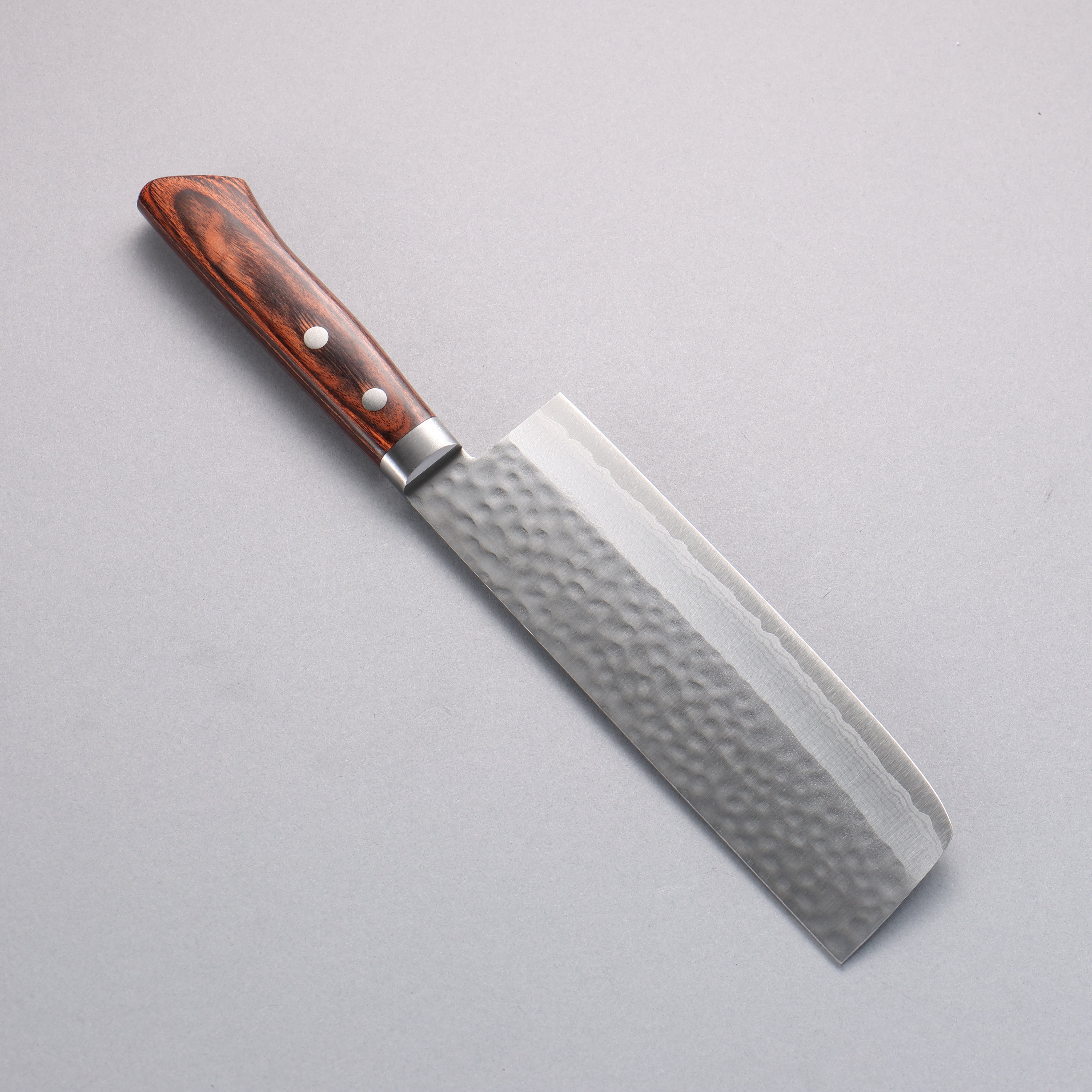 Premium Kunihira Kokuryu VG10 Damascus Nakiri Knife 165mm - Japanese Mahogany Pakkawood Handle - Professional Chef & Home Cooking Vegetable Chopper