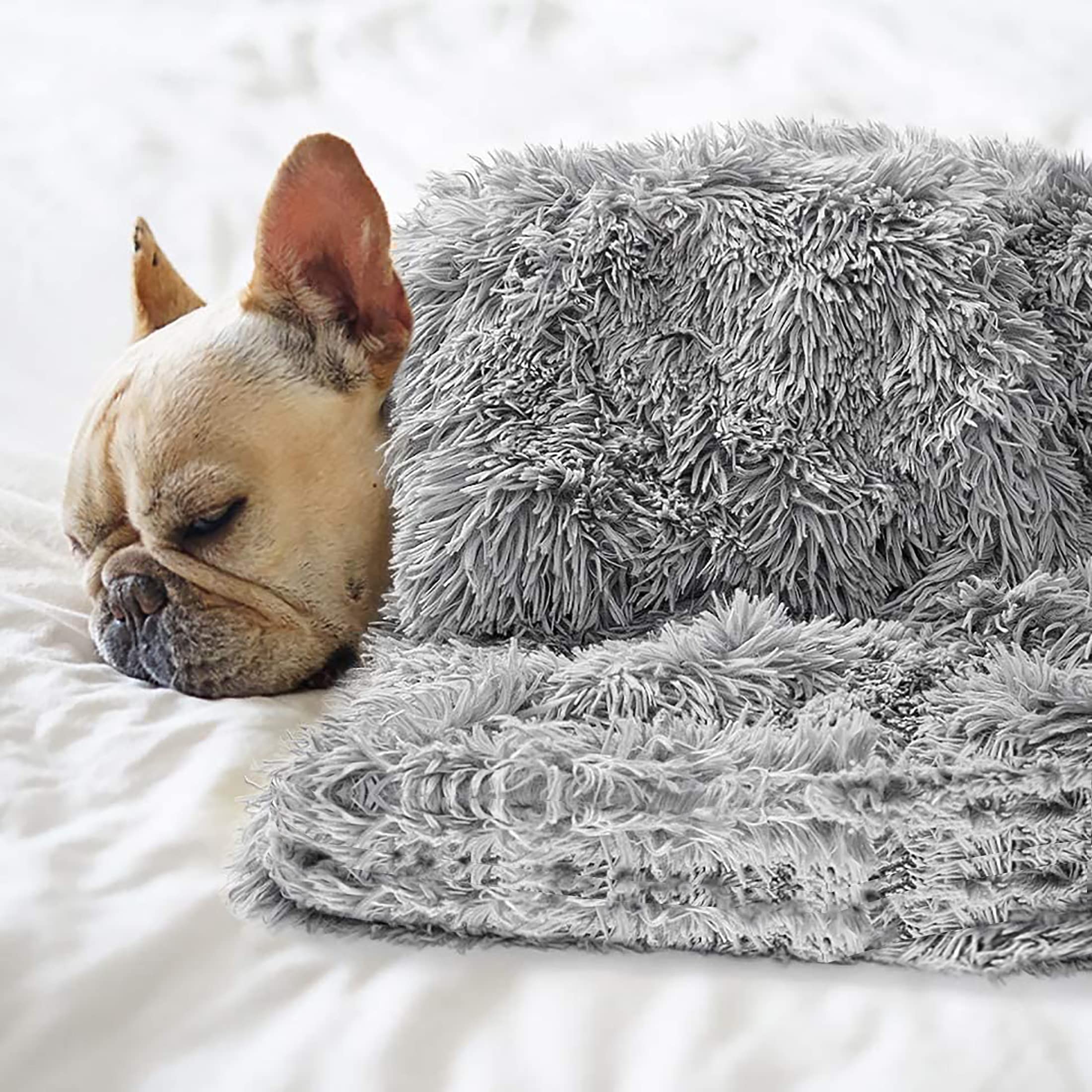 **Fluffy Reversible Sherpa Dog & Cat Blanket - Soft Fleece Pet Bed Throw for Small Medium Large Pets - Washable Lightweight Blanket for Beds, Couches, Sofas & Travel - Cozy Comfort for Puppies & Kittens**