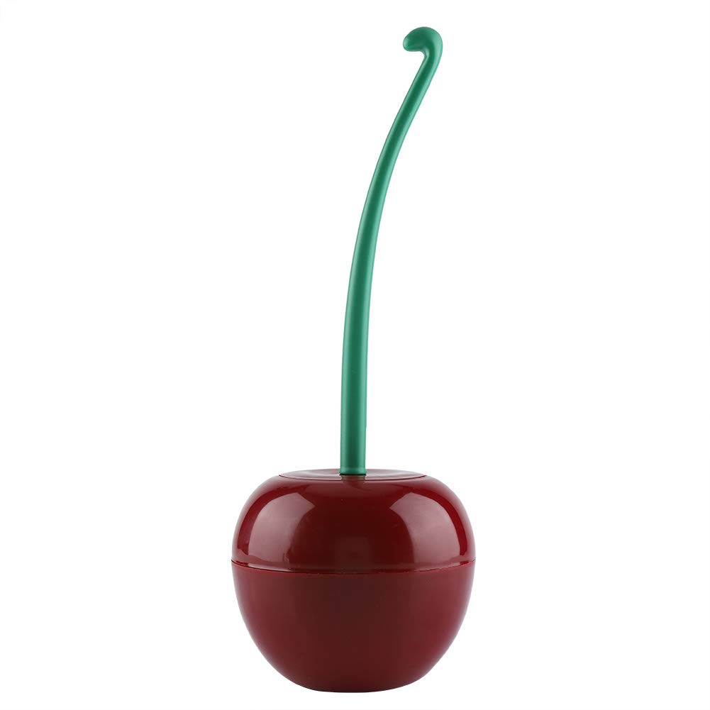 Restokki Cherry-Shaped Toilet Brush and Holder Set - Durable Bathroom Cleaning Tool with Stand (Red) - Perfect for Home, Apartment, and Lavatory Hygiene Maintenance