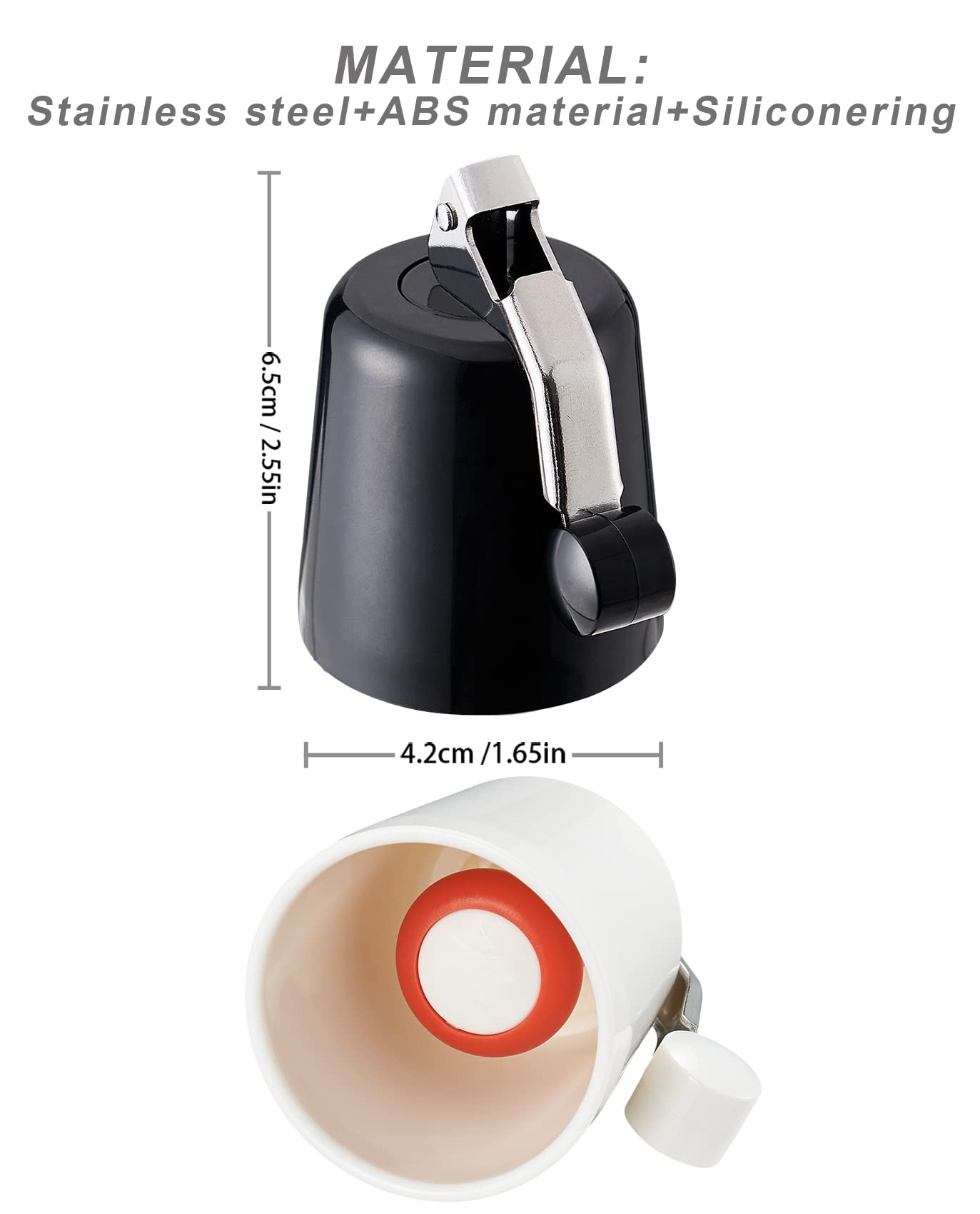 Guokoo Expandable Silicone Wine Bottle Stopper - Reusable Beverage Sealer for Wine, Champagne & Beer - Airtight Black Stopper (1-Pack) - Perfect for Parties, Bars & Home Wine Storage