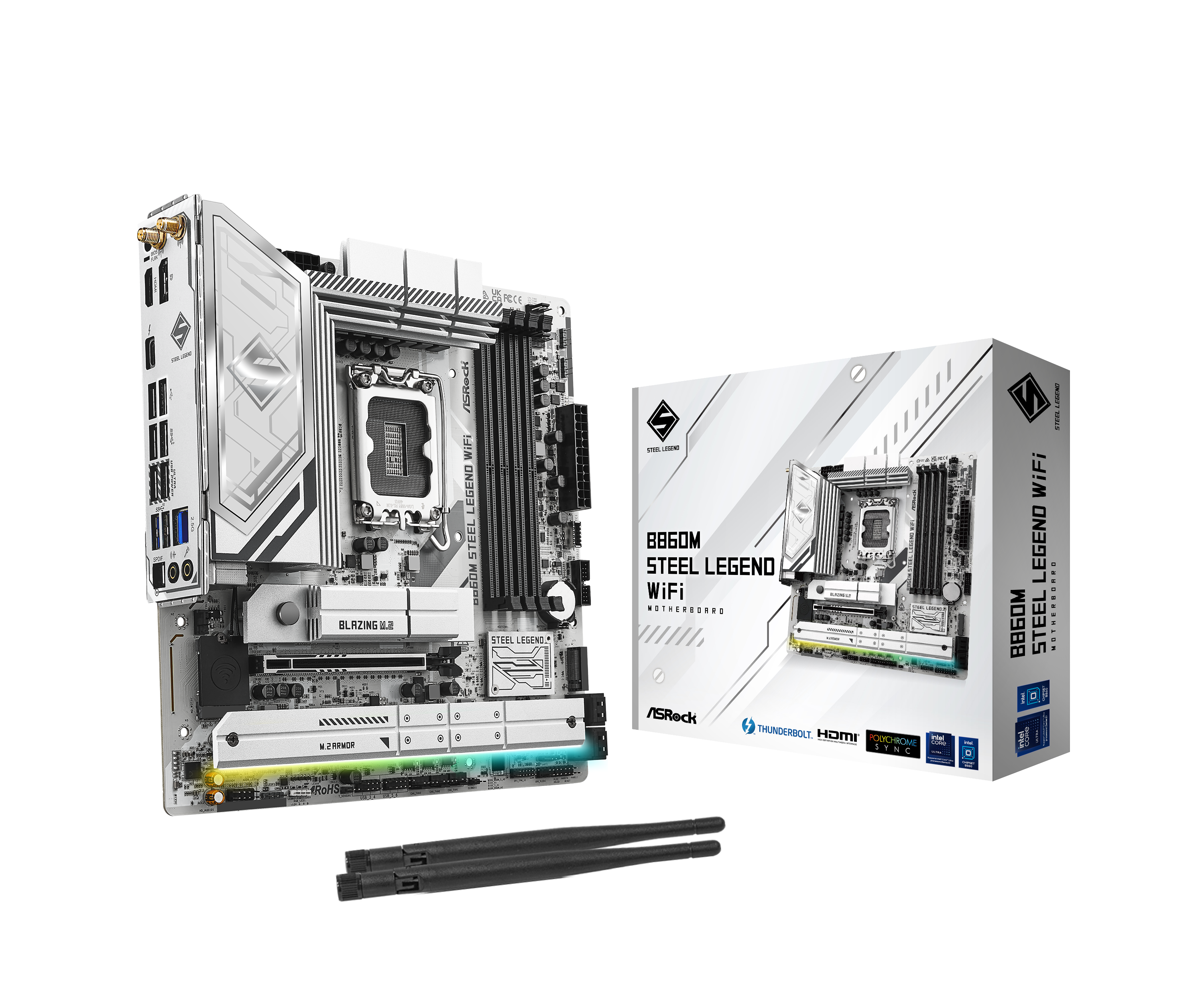 ASRock B860M Steel Legend WiFi DDR5 Micro ATX Motherboard (LGA 1851 Socket) - Perfect for Gaming PCs, Workstations & Home Office Builds