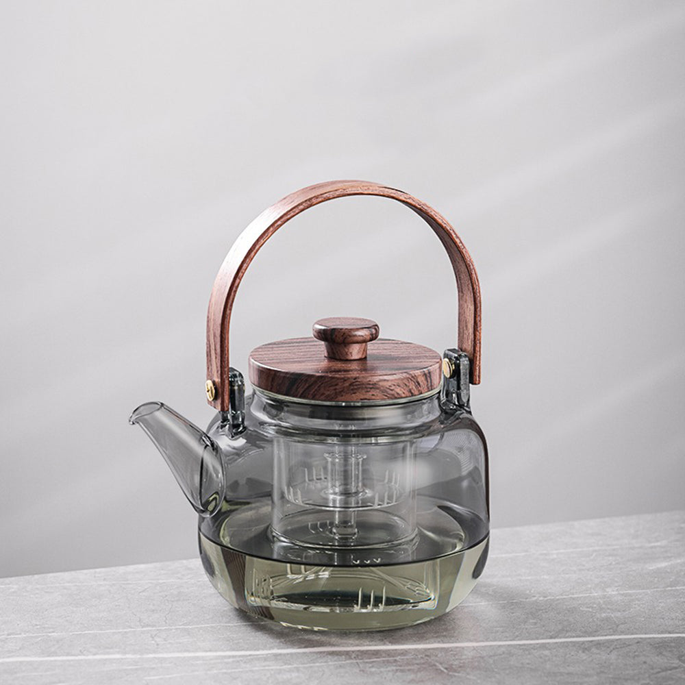 Premium Glass Tea Set with Induction Warmer - Elegant 18oz Teapot & Cups for Home, Office & Gifts - Perfect for Loose Leaf Tea, Herbal Infusions & Matcha Ceremonies