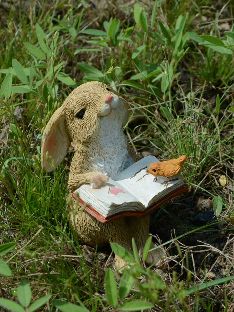 Miniature Cat with Book Statue - Cute Book Lover Figurine for Home Decor, Office Desk, and Bookshelf Display | Perfect Gift for Readers and Cat Lovers