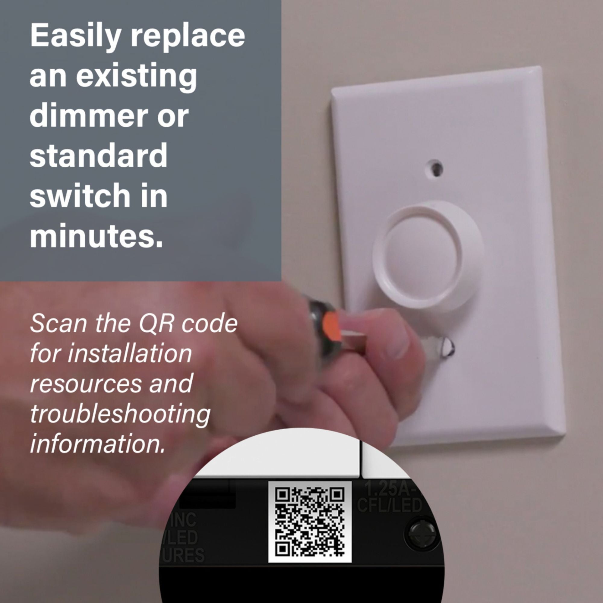 Adorne Paddle LED Advanced Dimmer Switch - 150W Single Pole/3-Way Compatible, Graphite Finish - Perfect for Bedroom, Living Room & Kitchen Lighting Control
