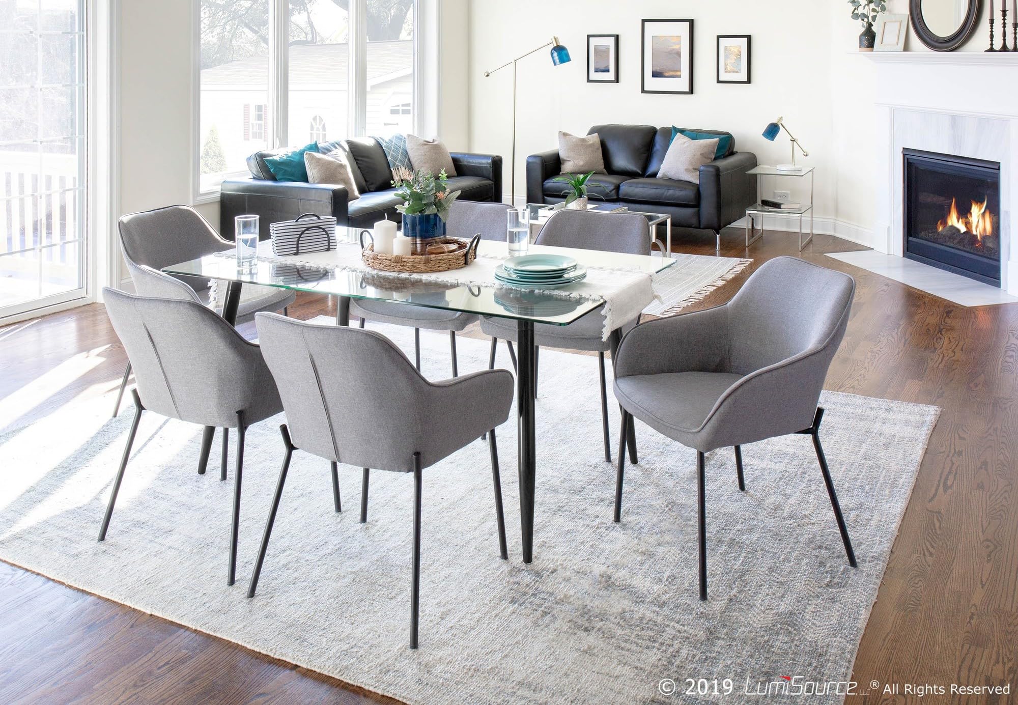 LumiSource Daniella Upholstered Dining Chairs Set of 2 - Modern Kitchen Chairs for Dining Table, Comfortable & Stylish Seating for Home, Restaurant, or Office Use