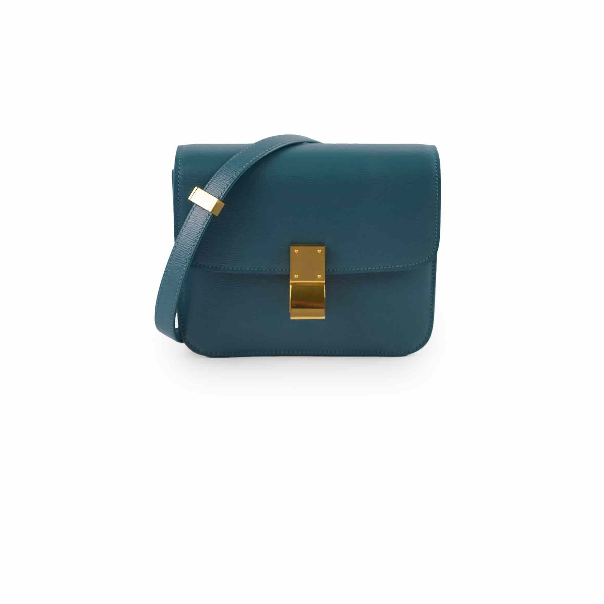 Celine Box Teen Classic Bag in Blue | Luxury Leather Crossbody Handbag for Women | Perfect for Work, Travel & Everyday Use