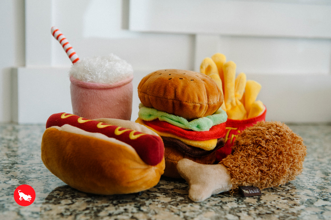 American Classic® Hot Dog Plush Dog Toy by Pet P.L.A.Y. - Durable Chew Toy for Small & Large Dogs - Perfect for Fetch, Tug-of-War & Cuddling
