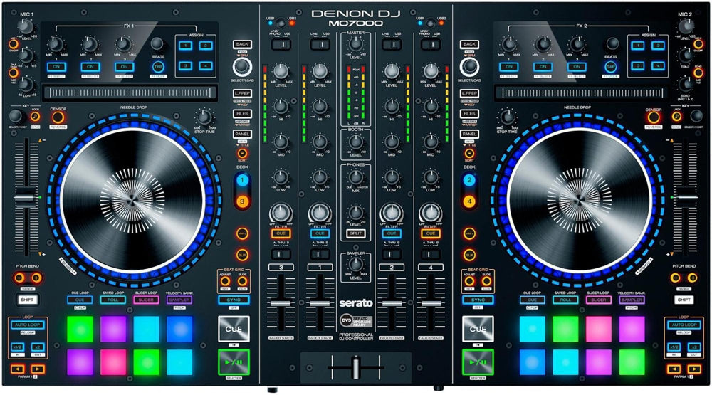 DJ MC7000 4-Channel Professional DJ Controller & Mixer with USB - Perfect for Clubs, Parties & Live Performances
