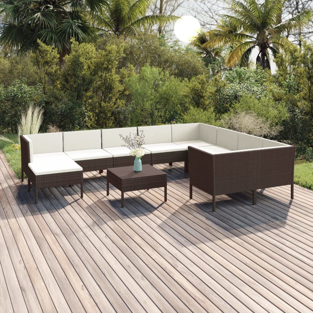 Modern Outdoor Patio Lounge Set with Cushions - 5-Piece Sectional Sofa Conversation Set for Backyard, Deck, Poolside & Garden - Water-Resistant Wicker Furniture for Sunroom, Balcony or Porch Relaxation