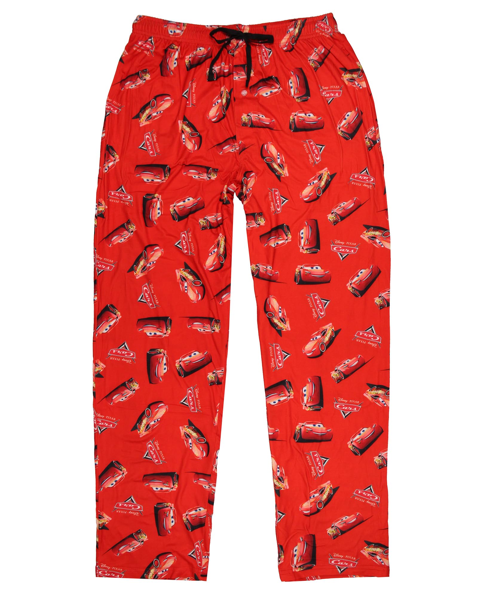 Disney Cars Lightning McQueen Logo AOP Lounge Pajama Pants for Men - Soft Sleepwear for Movie Nights & Relaxing at Home