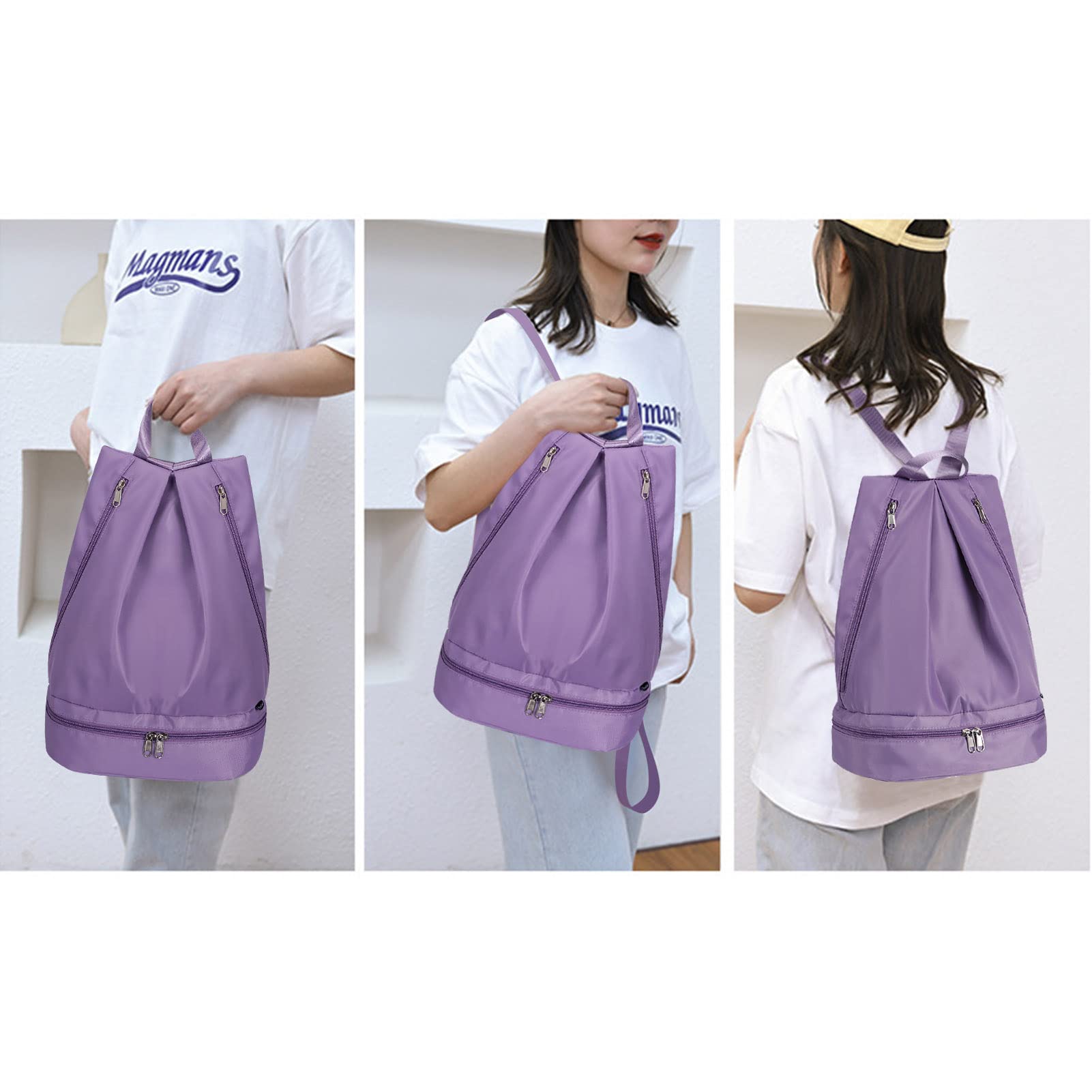 Waterproof Women's Gym Backpack with Shoe Compartment & Wet Pocket - Lightweight Sports Travel Backpack for Swimming, Yoga, Workout & Fitness - Perfect Small Gym Bag for Active Lifestyles