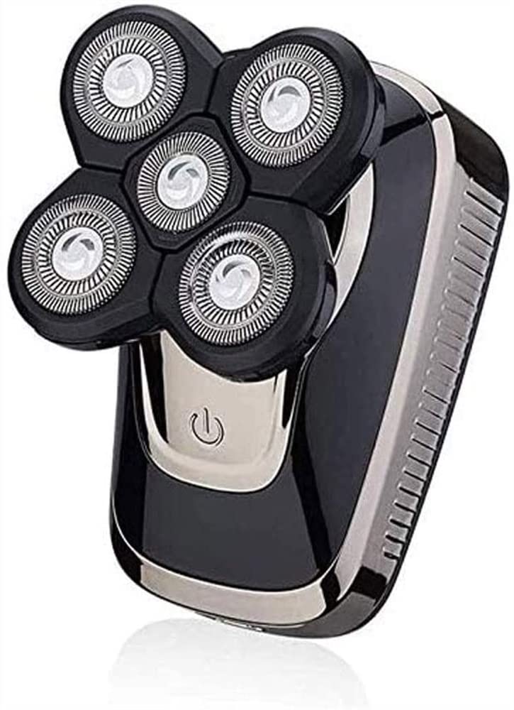 Premium 5-in-1 Electric Shaver for Men - Cordless Waterproof Rotary Razor with Bald Head Shaver & Nose Hair Trimmer - Perfect for Travel, Home Grooming & Gift Giving