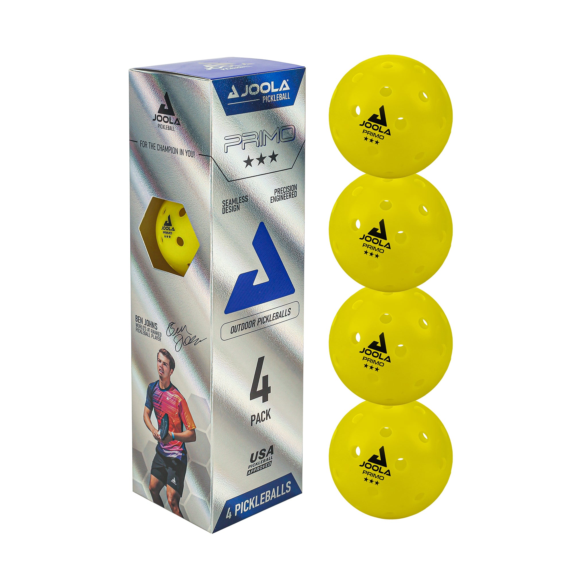 JOOLA Primo Pickleballs - Premium Outdoor & Indoor Pickleball Balls for Tournaments, Practice & Recreational Play - Durable & High-Performance Pickleball Set for All Skill Levels