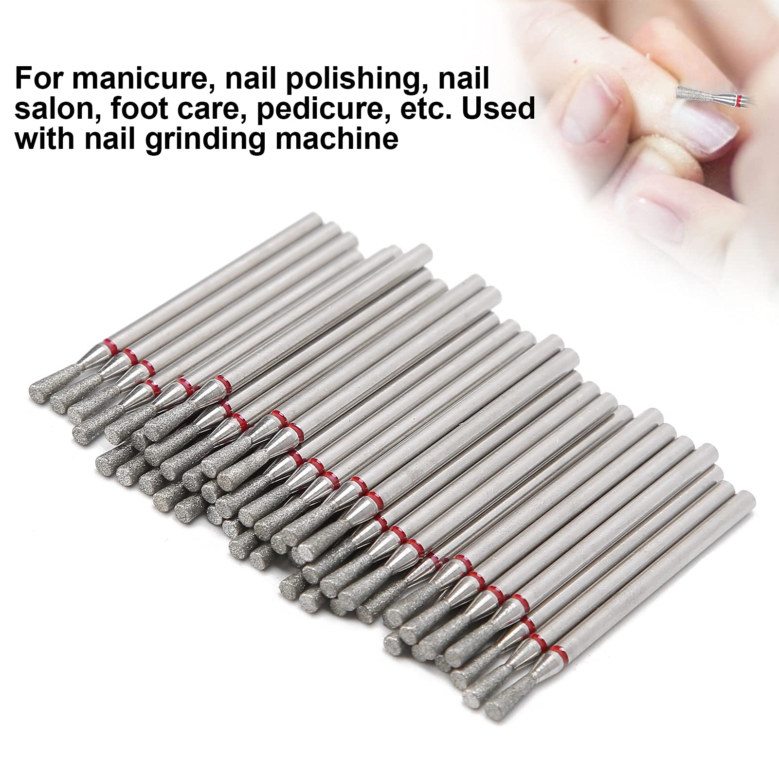 50pcs Inverted Cone Nail Drill Bits Set - Professional Nail Polishing & Grinding Heads for Manicure, Dead Skin Removal & Cuticle Care | Perfect for Nail Art, Salon & Home Use