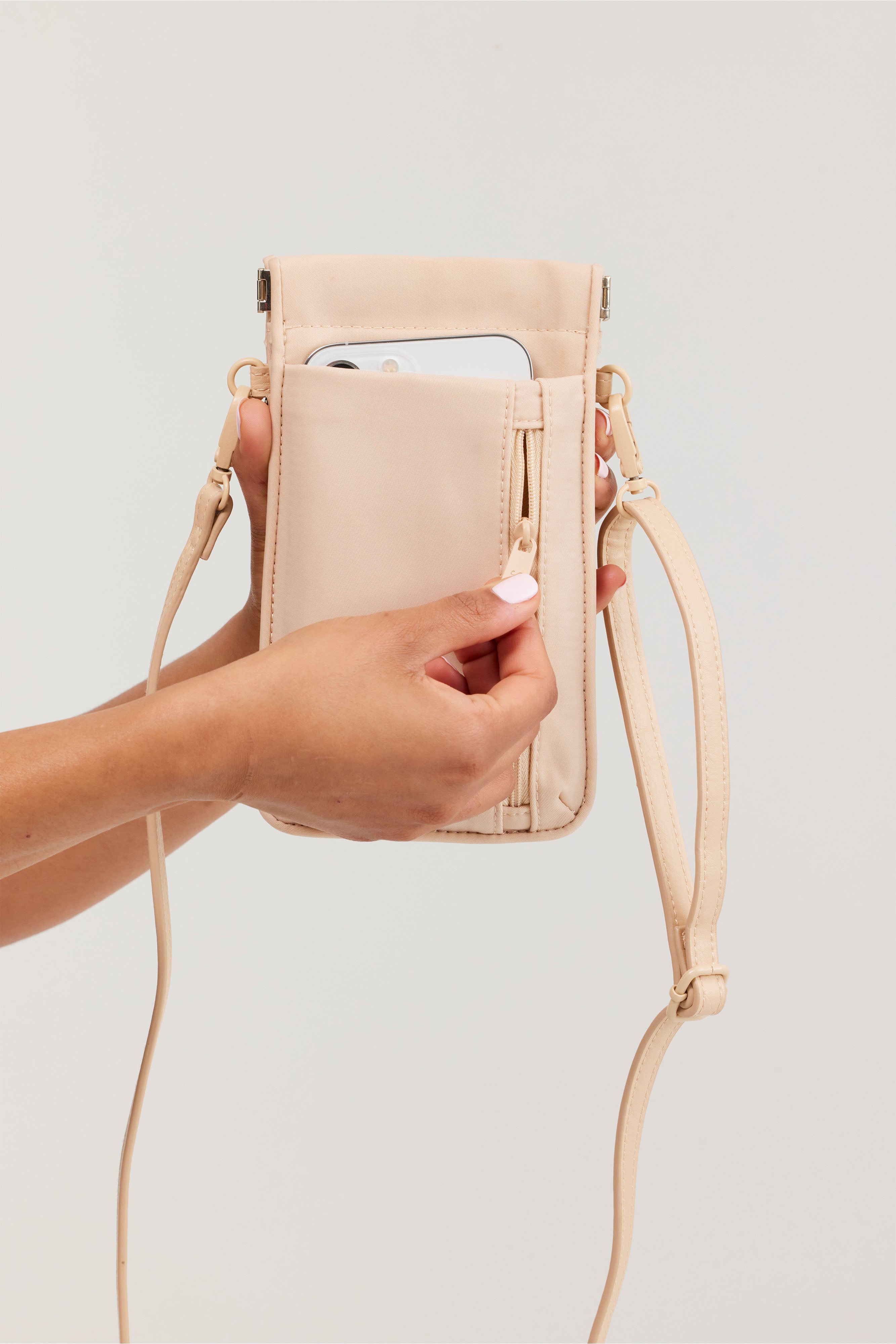 Stylish Beige ID Crossbody Bag for Women - Fashionable & Secure Everyday Purse - Perfect for Work, Travel, and Shopping
