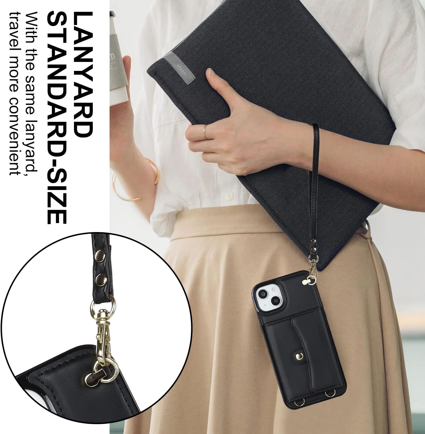iPhone 15 Plus Wallet Case with RFID Blocking & Card Slots - PU Leather Protective Cover for Women | Daily Commute & Travel