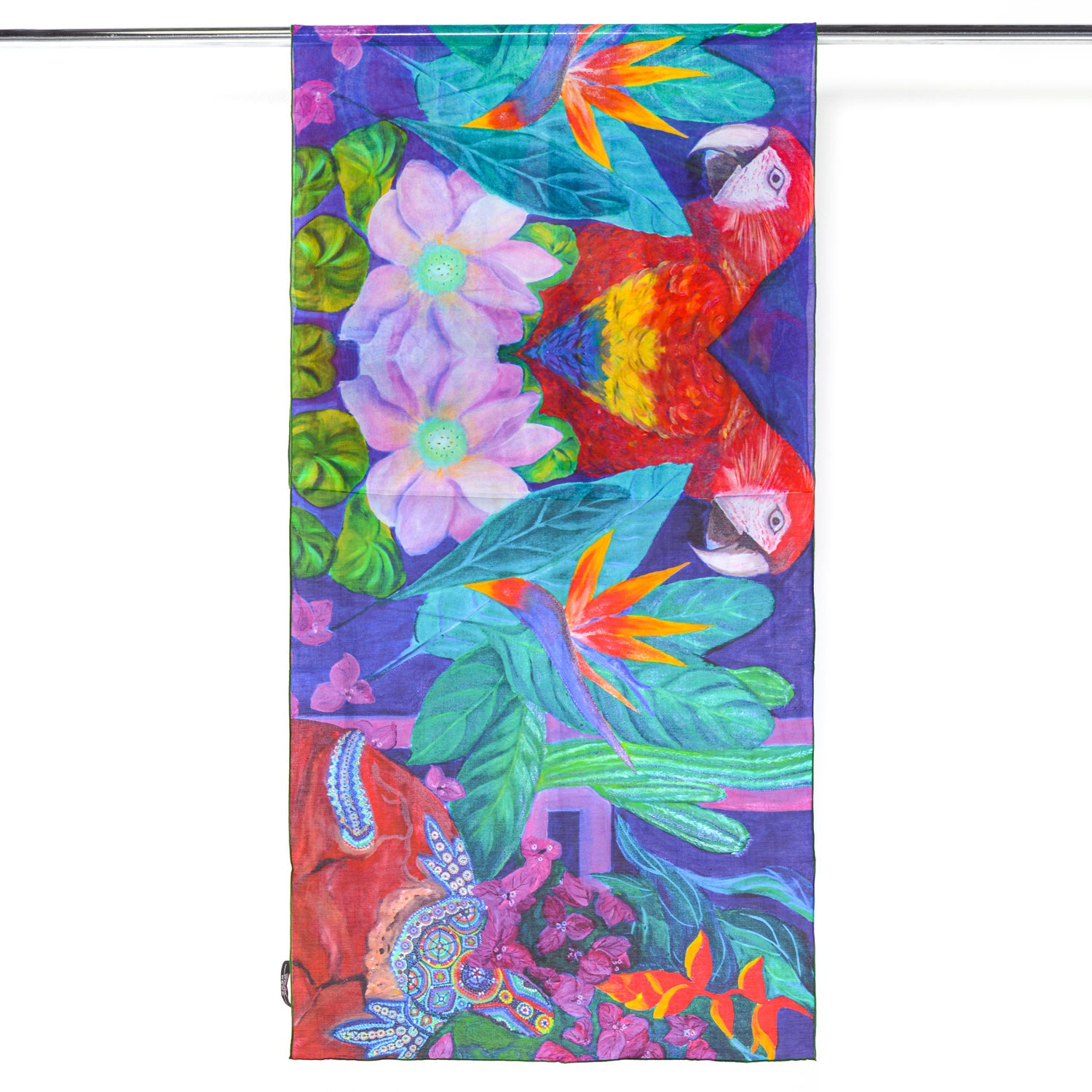 Authentic Mexican Frida Kahlo Inspired Long Silk Cotton Scarf - Bohemian Fashion Accessory for Women, Perfect for Travel, Parties & Gift Giving