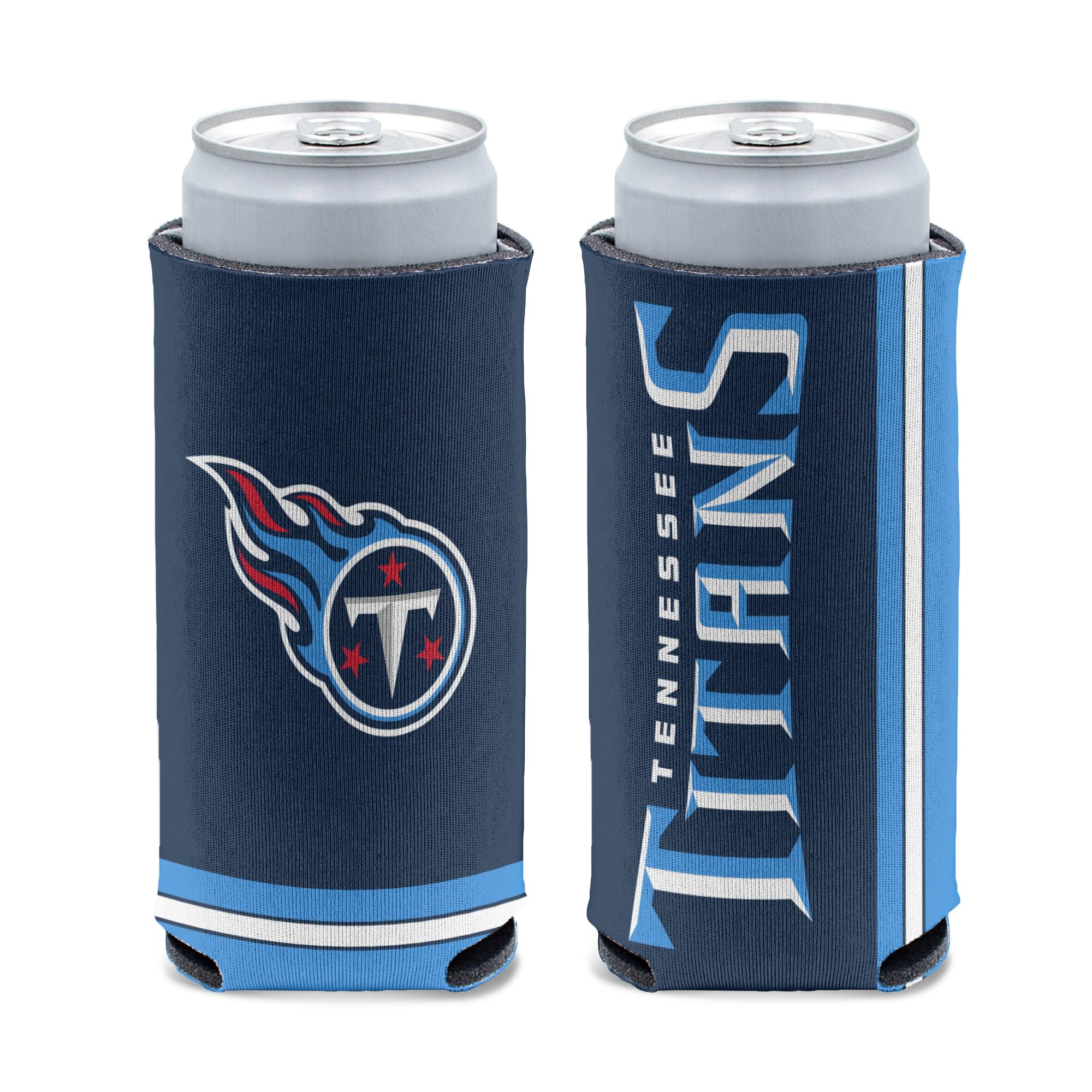 WinCraft NFL Tennessee Titans Slim Can Cooler - Officially Licensed Team Colors, Insulated Beer & Soda Holder - Perfect for Tailgating, BBQs & Game Day Parties