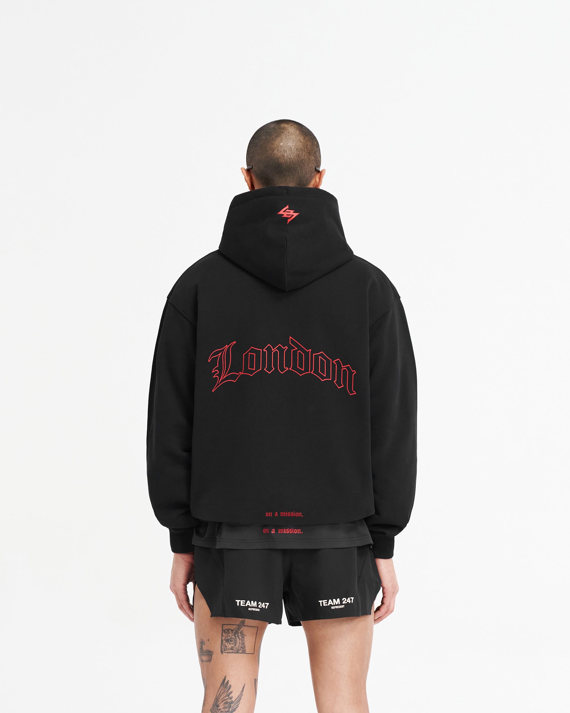 247 London Oversized Hoodie for Men & Women - Black | Cozy & Stylish Unisex Pullover for Casual Wear, Street Fashion & Loungewear