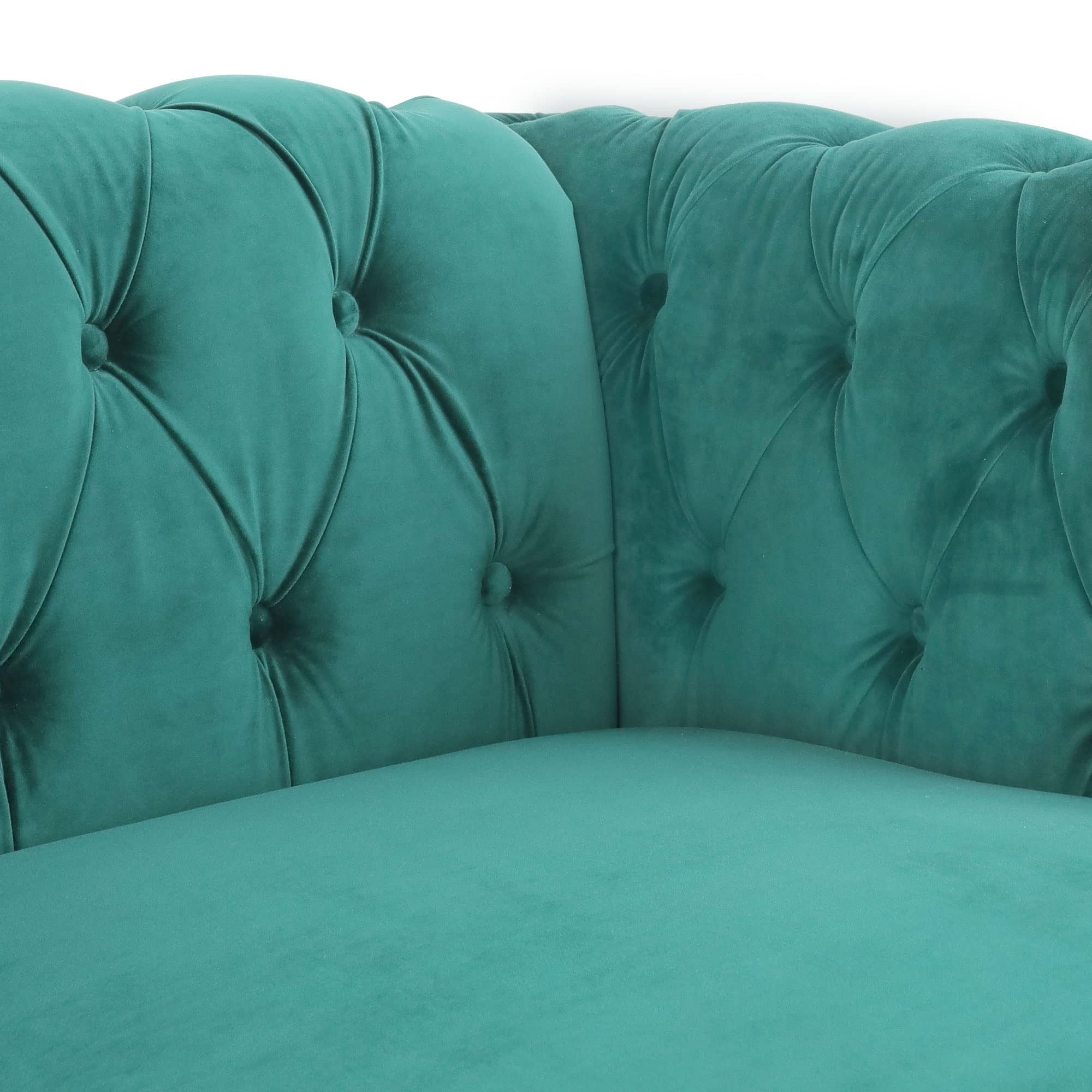 Modern 2-Piece Velvet Chesterfield Sofa Set - Tufted Button 3-Seater Couch & Loveseat with Nailhead Trim, Green - Perfect for Living Room, Lounge, Home Theater & Small Apartment Spaces