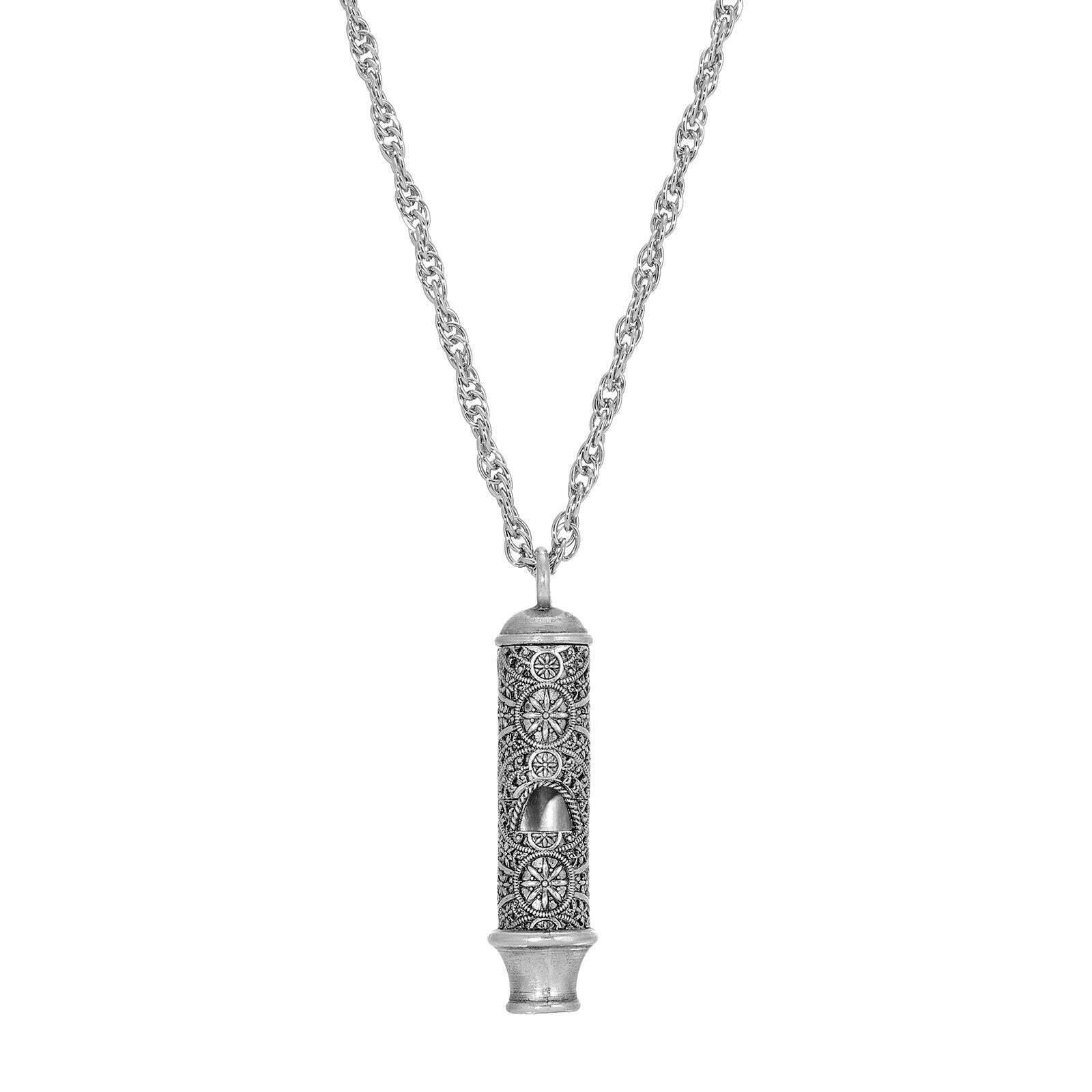 1928 Jewelry Lesser Celandine Flower Whistle Pendant Necklace - 30