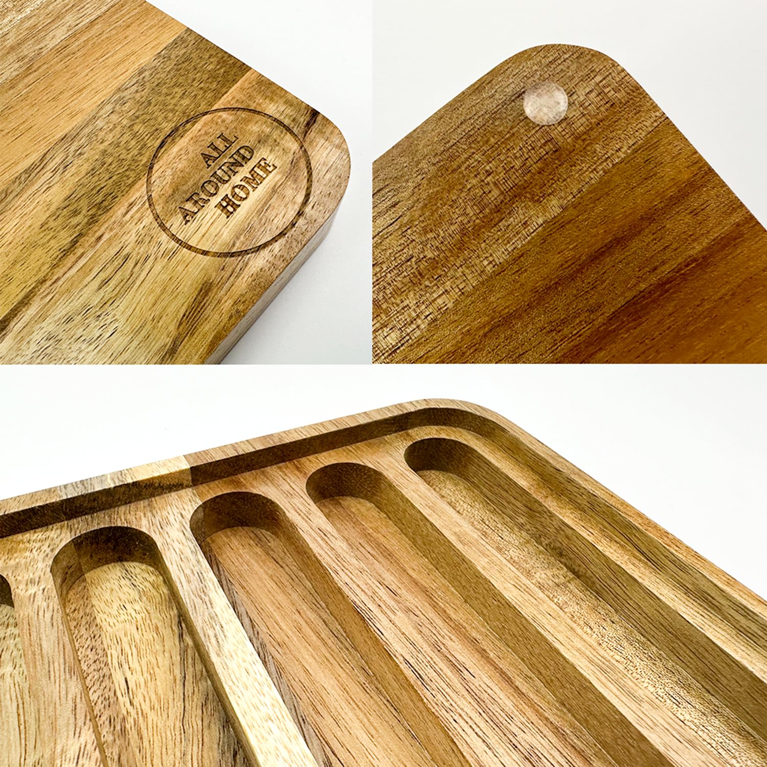 Premium Acacia Wood Apple Watch Band Organizer Tray - Stylish Smartwatch Display Stand for Desk, Nightstand & Travel - Perfect for Watch Lovers & Minimalist Home Office Decor