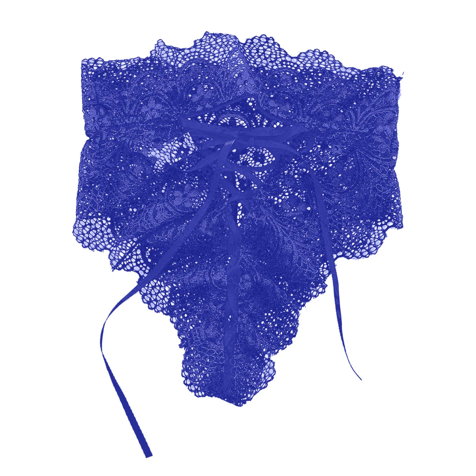 Women's Floral Sheer Lace High Waist Panties - Sexy Lace Up Back Lingerie Briefs - Soft Comfortable Hipster Underwear for Romantic Nights & Special Occasions