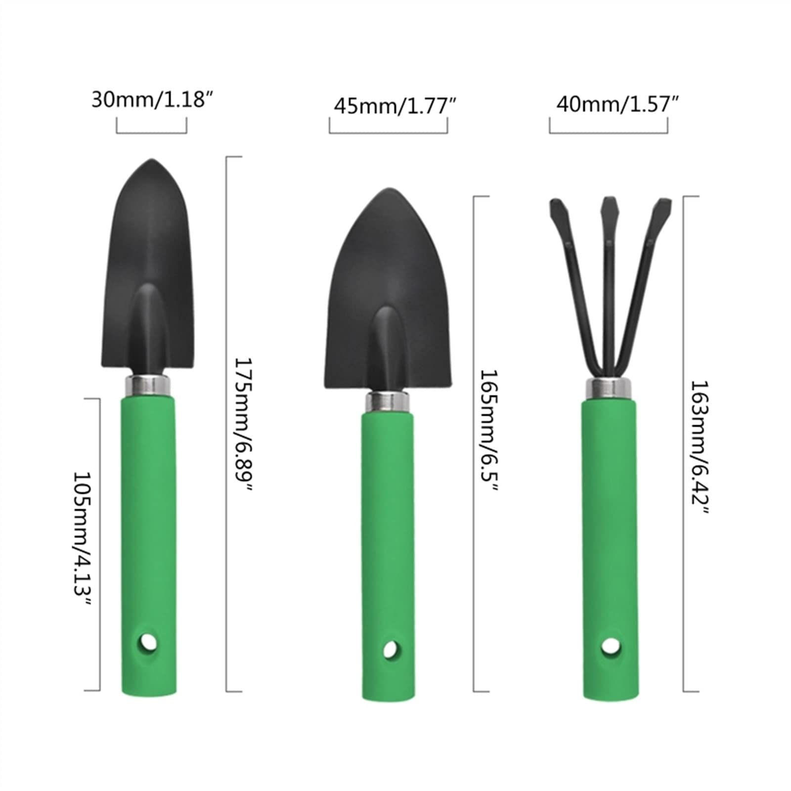 3-Piece Mini Garden Shovel Rake Spade Set - Wooden Handle Bonsai Tools for Potted Plants, Flowers & Gardening - Perfect for Indoor Herb Gardens, Succulent Care & Small Space Gardening (Color: 01)