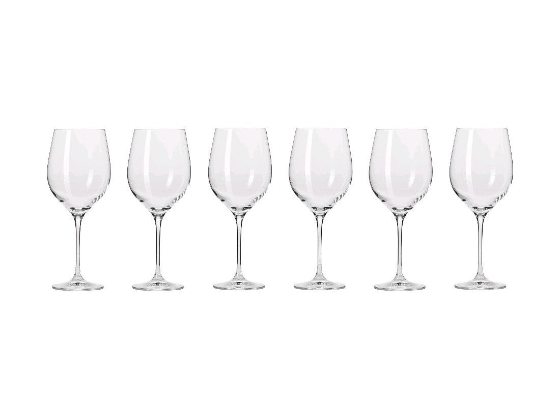 Premium Krosno Harmony Wine Glasses Set - 6 Piece 530ml Crystal Clear Gift Boxed for Red & White Wine - Perfect for Dinner Parties, Weddings & Housewarming Gifts