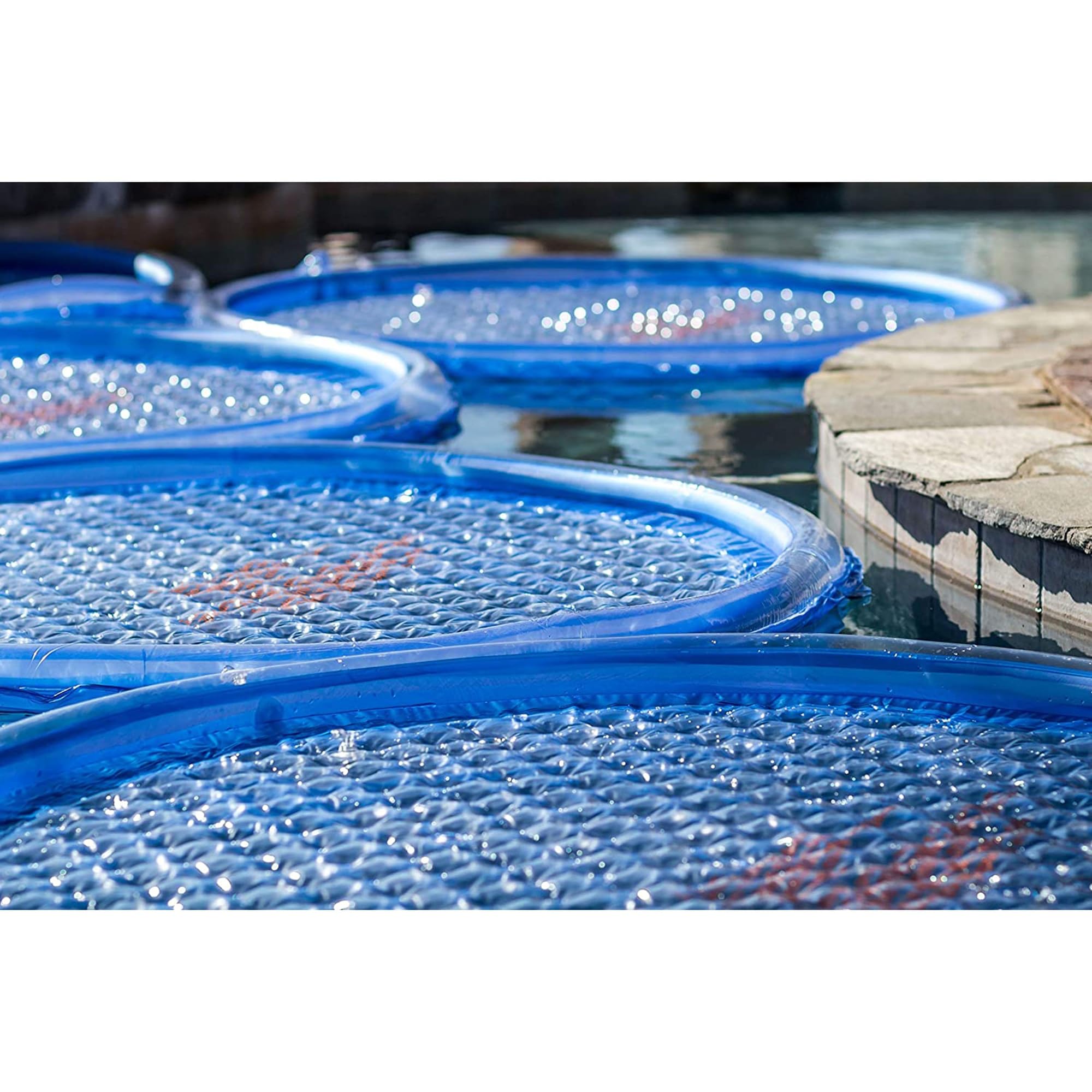 Solar Pool Heater Cover - 9 Pack UV Resistant Sun Rings for Above Ground & Inground Swimming Pools, Hot Tubs & Spas - Blue Solar Heating Accessories for Energy Efficient Water Warming