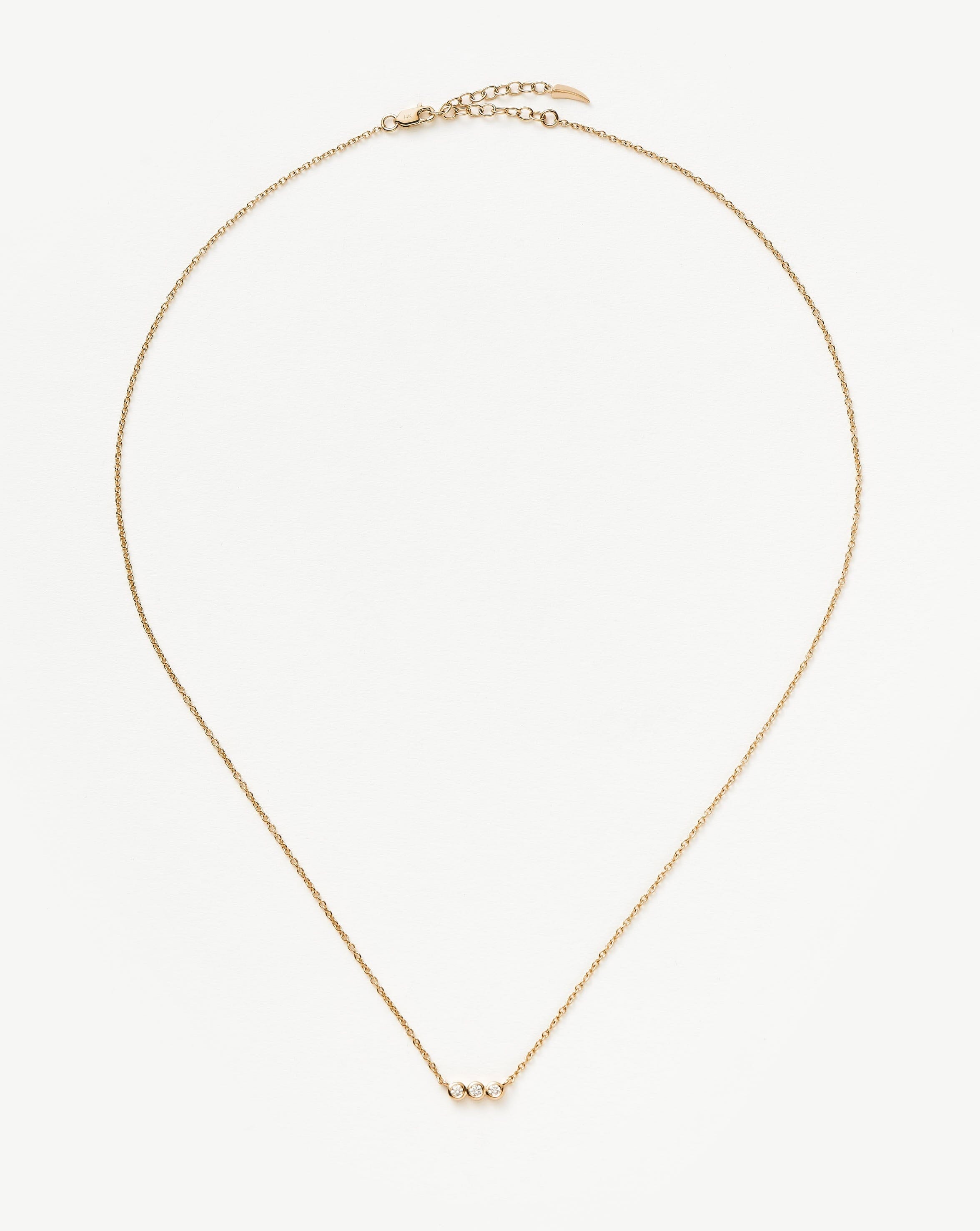 Exquisite Diamond Solitaire Trio Necklace - 14K Gold Pendant for Women, Elegant Layered Necklace for Anniversary, Wedding & Special Occasions