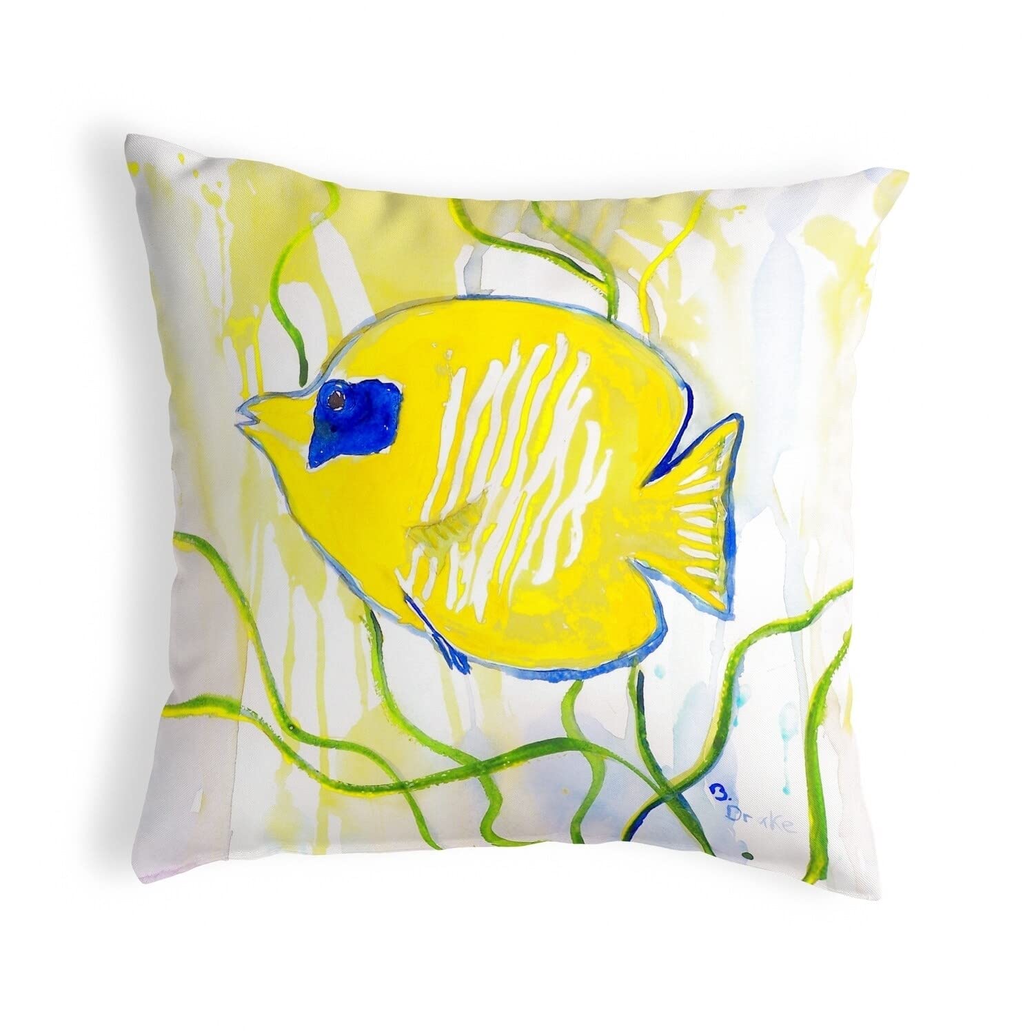 Betsy Drake KS673 Decorative Throw Pillow 12x12 Inches - Multi Color Accent Cushion for Sofa, Bed, Living Room & Home Decor