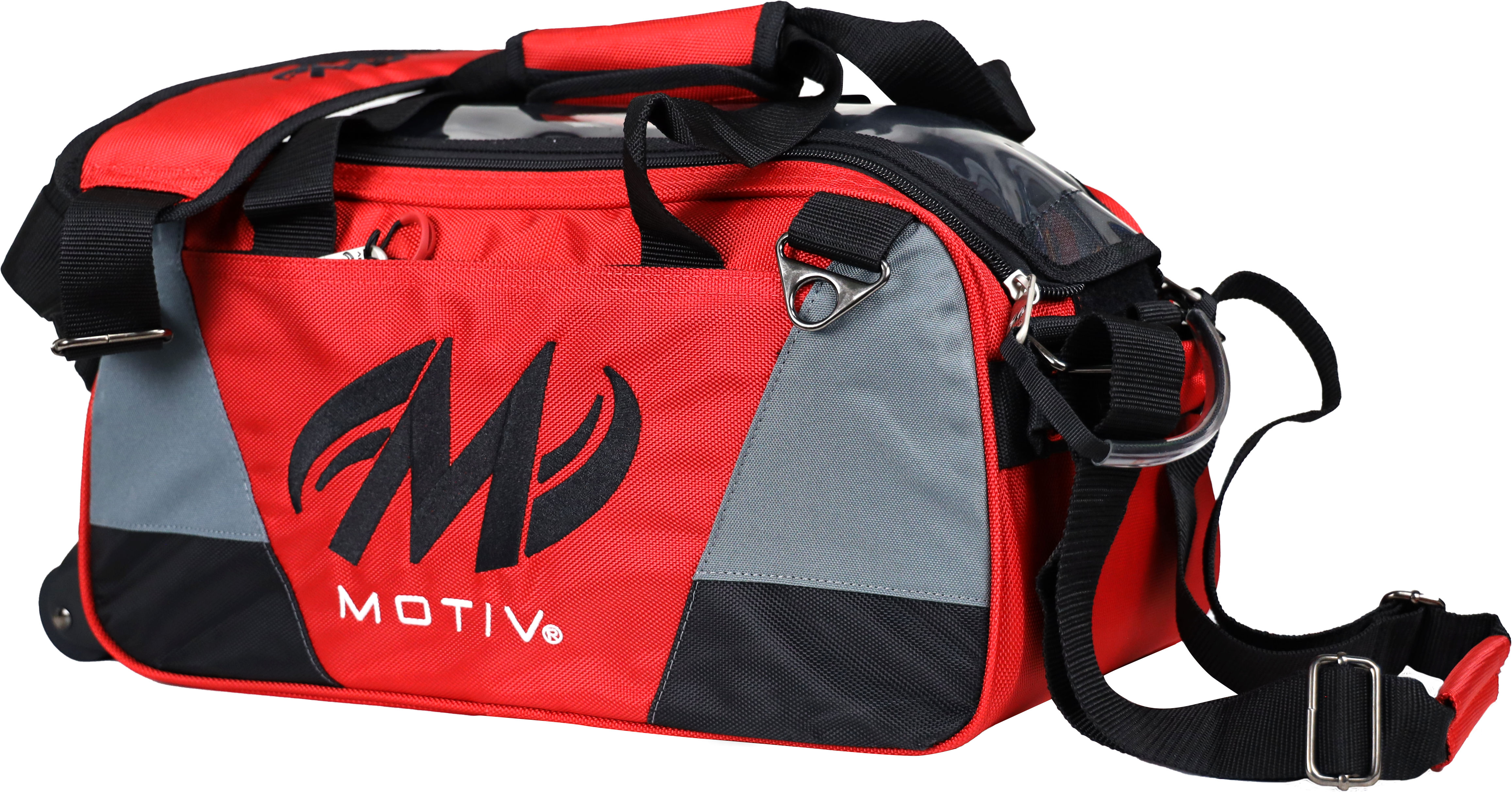 Motiv Ballistix 2 Ball Double Tote Fire Red Bowling Bag for Men & Women - Premium Bowling Accessories for League Play & Practice Sessions