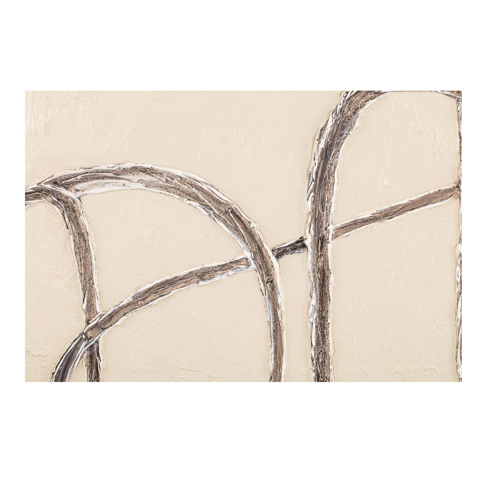 Encounters Framed Wall Art - Beige Canvas Painting for Living Room, Bedroom & Office Decor