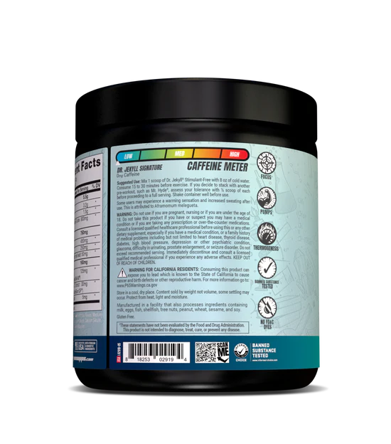Dr. Jekyll® Signature V2 Stimulant-Free Pre-Workout Powder - Boost Focus, Energy & Endurance for Gym, Weightlifting & Athletic Performance