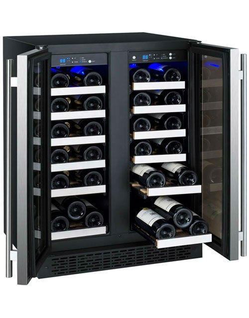 Flexcount 2 Zone 36 Bottle Wine Cooler Refrigerator - Dual Temperature Control for Red & White Wines - Perfect for Home Bars, Restaurants, and Wine Cellars