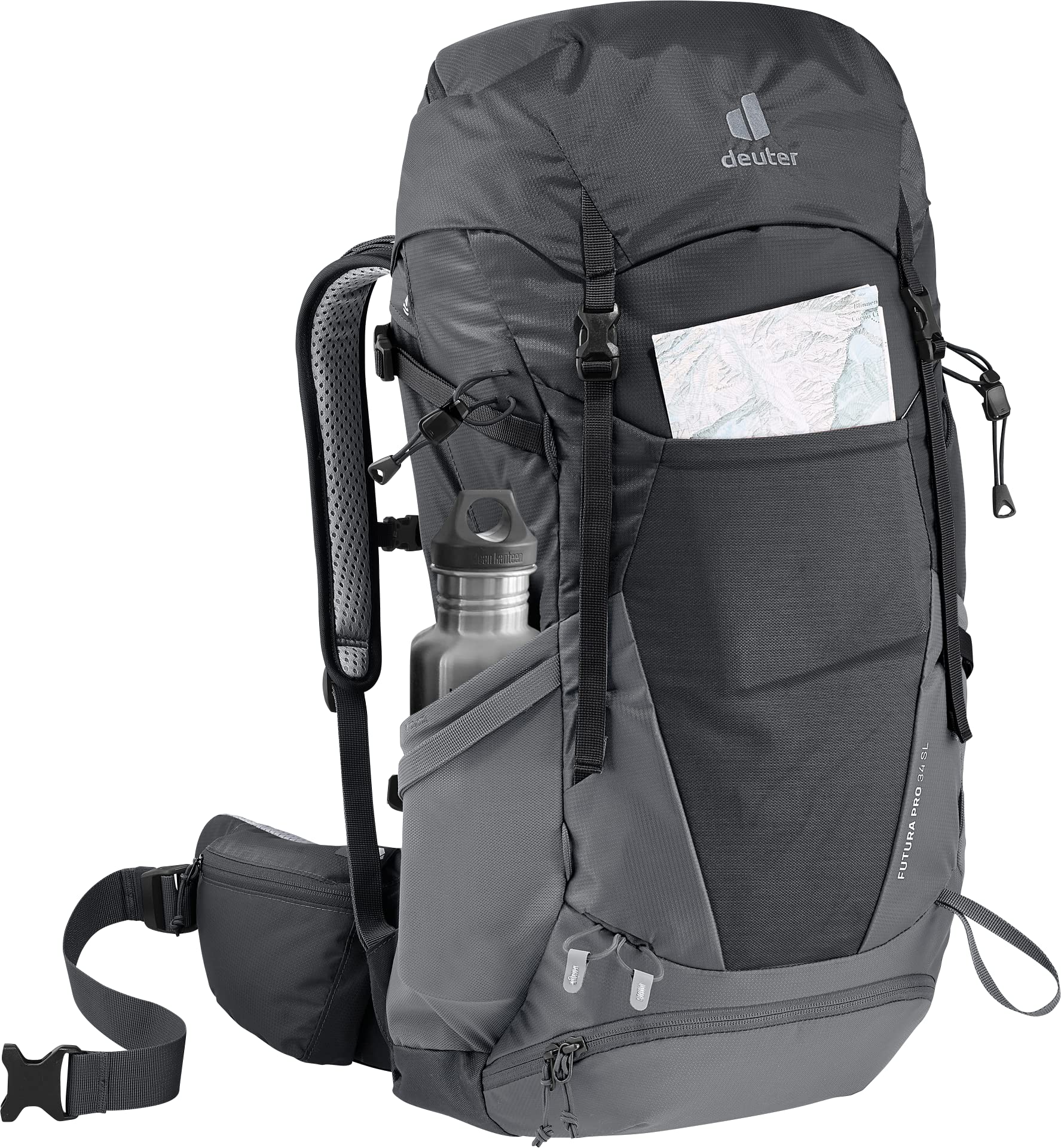 Deuter Futura Pro 34 SL Women's Hiking Backpack - Lightweight & Ergonomic Design for Outdoor Adventures - Perfect for Day Hikes, Camping & Travel - Black-Graphite